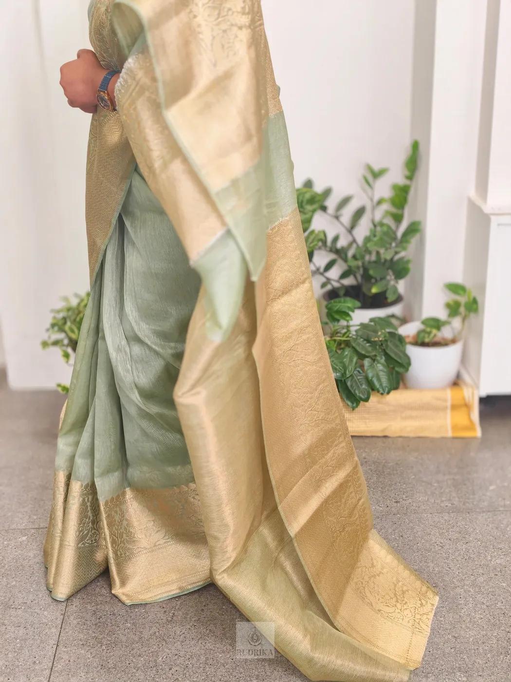 Linen Silk with Banarasi Zari Saree
