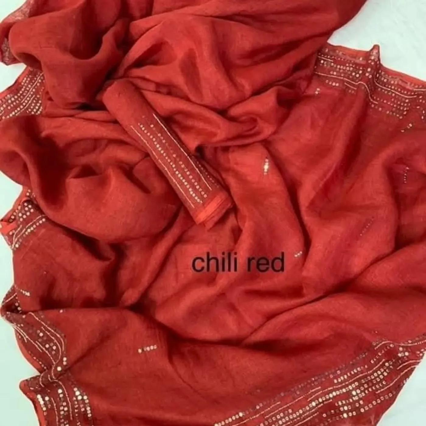 Linen with silver sequence, photo 5