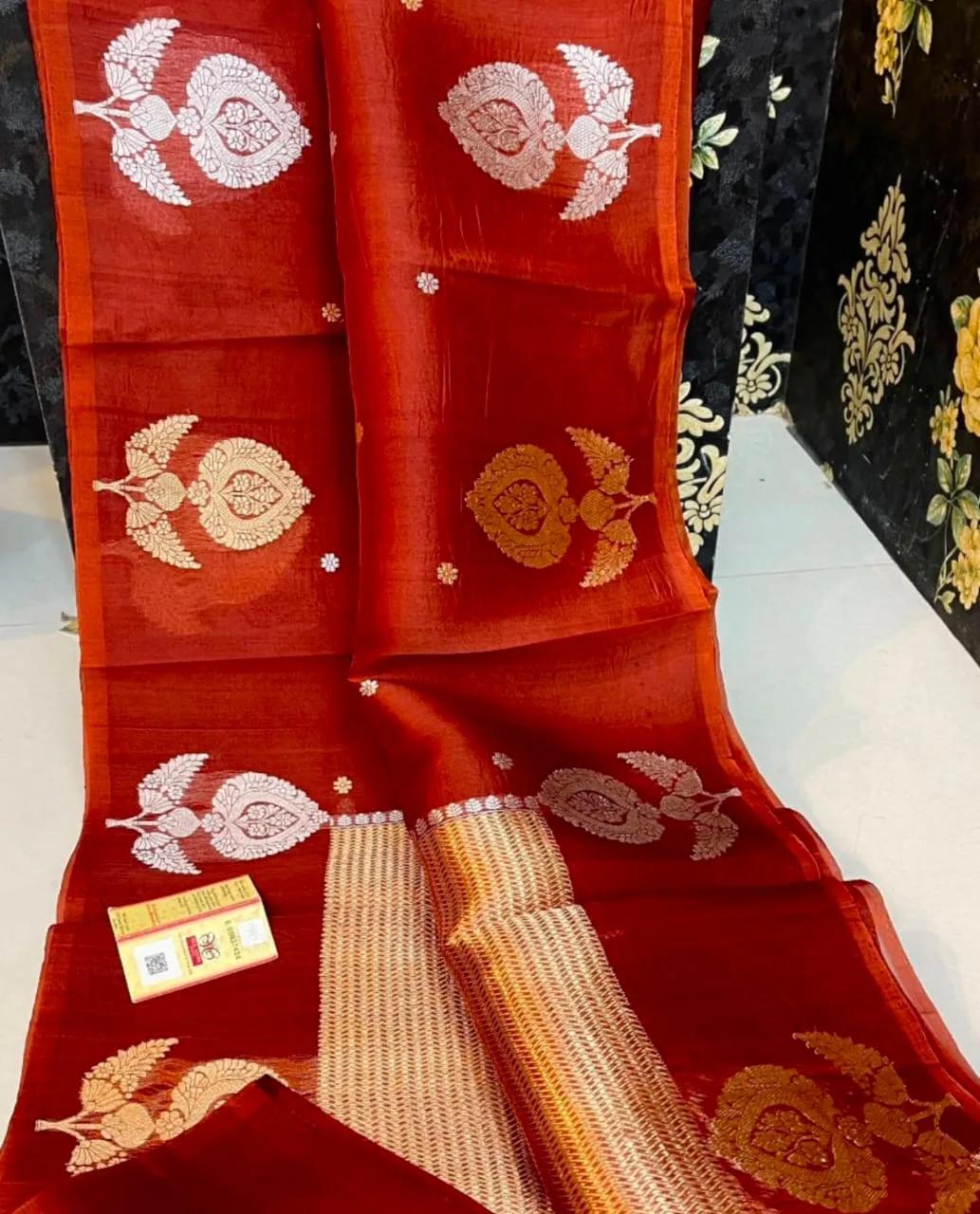 Semi-Georgette with Banarasi butta, photo 3