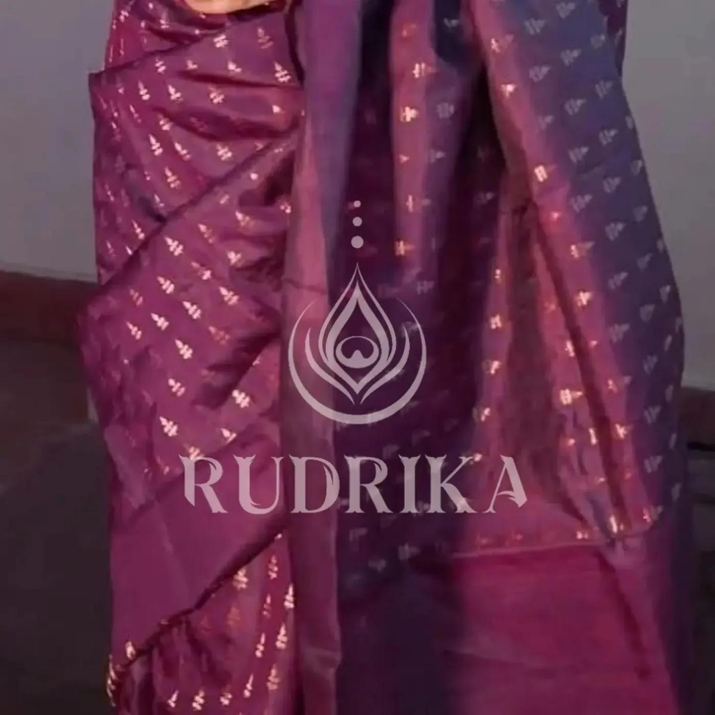 Semi Tussar with gold thread buttas