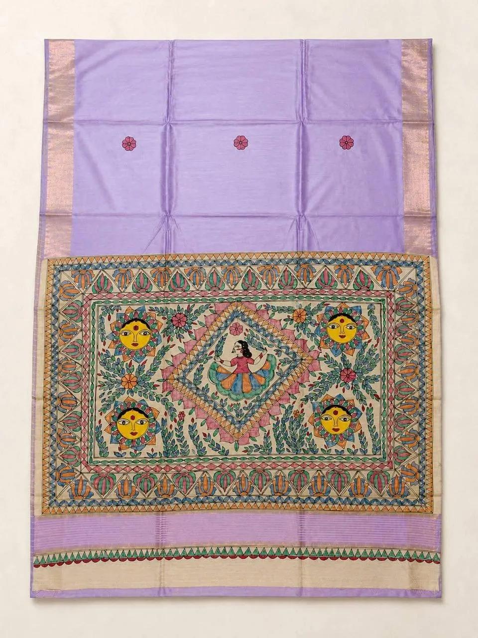 Tussar Ghicha Silk-Madhubani Style - silk mark certificate, photo 4