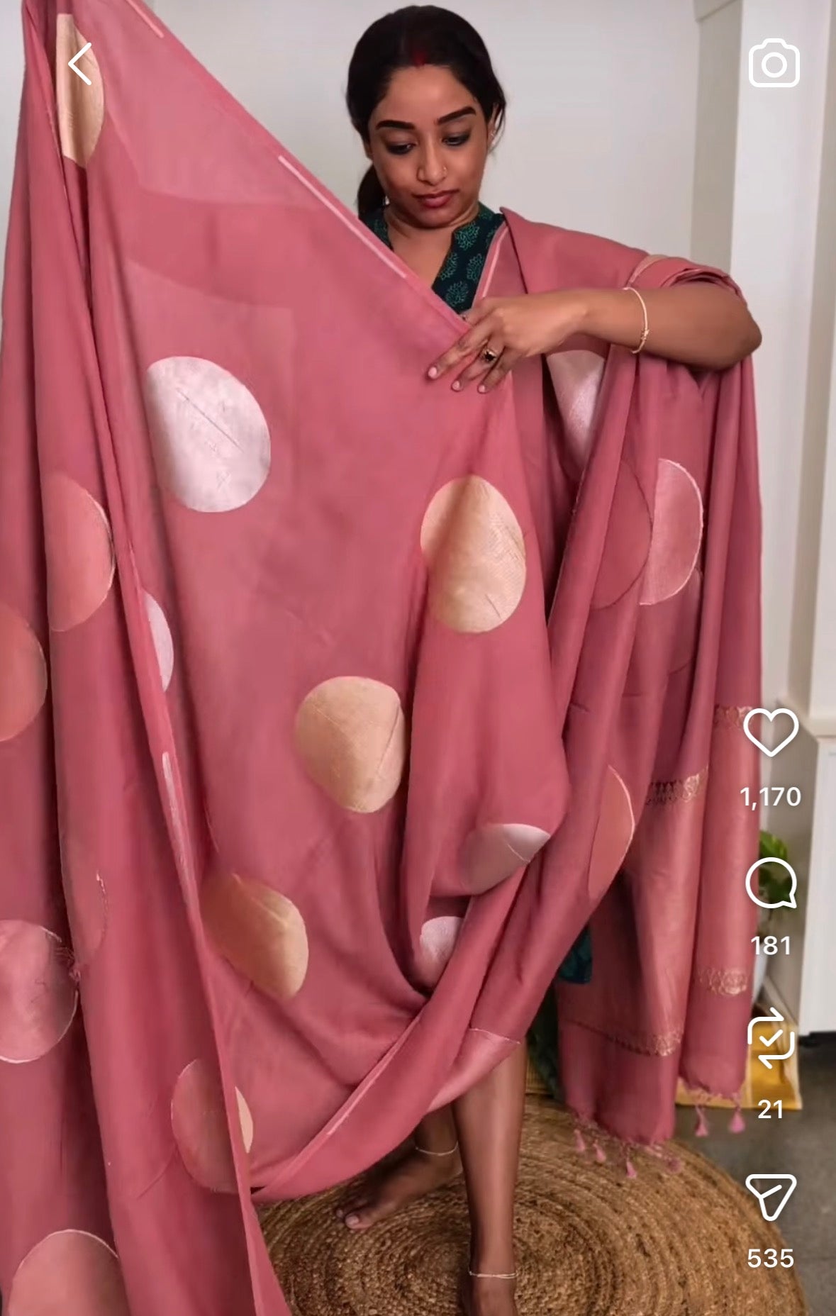 PRE ORDER - Khadi Georgette Sari - Shruti