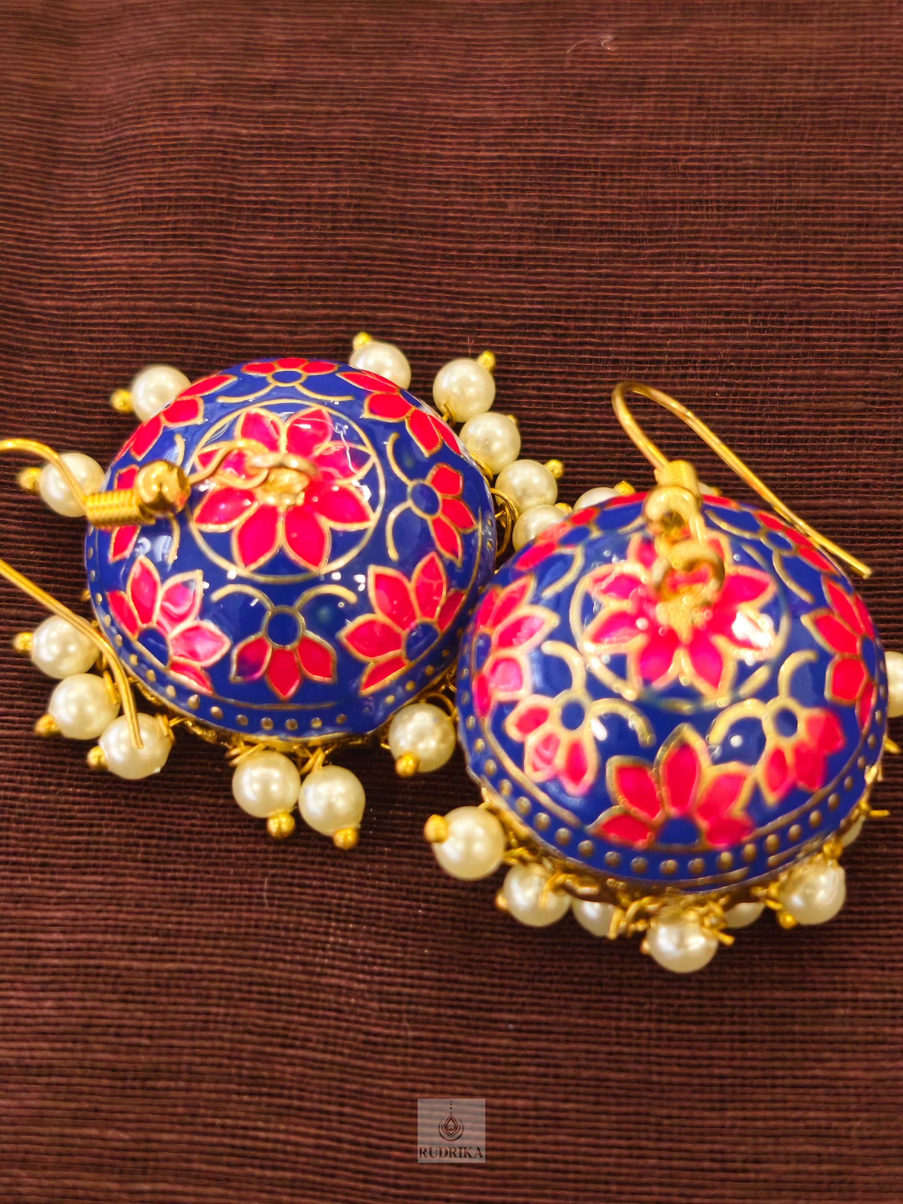 Meenakari jhumkas - multicolour