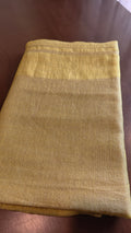 Linen - pale yellow with gold zari
