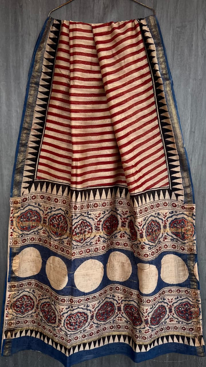 Maheshwari Silk Handloom Saree - Striped