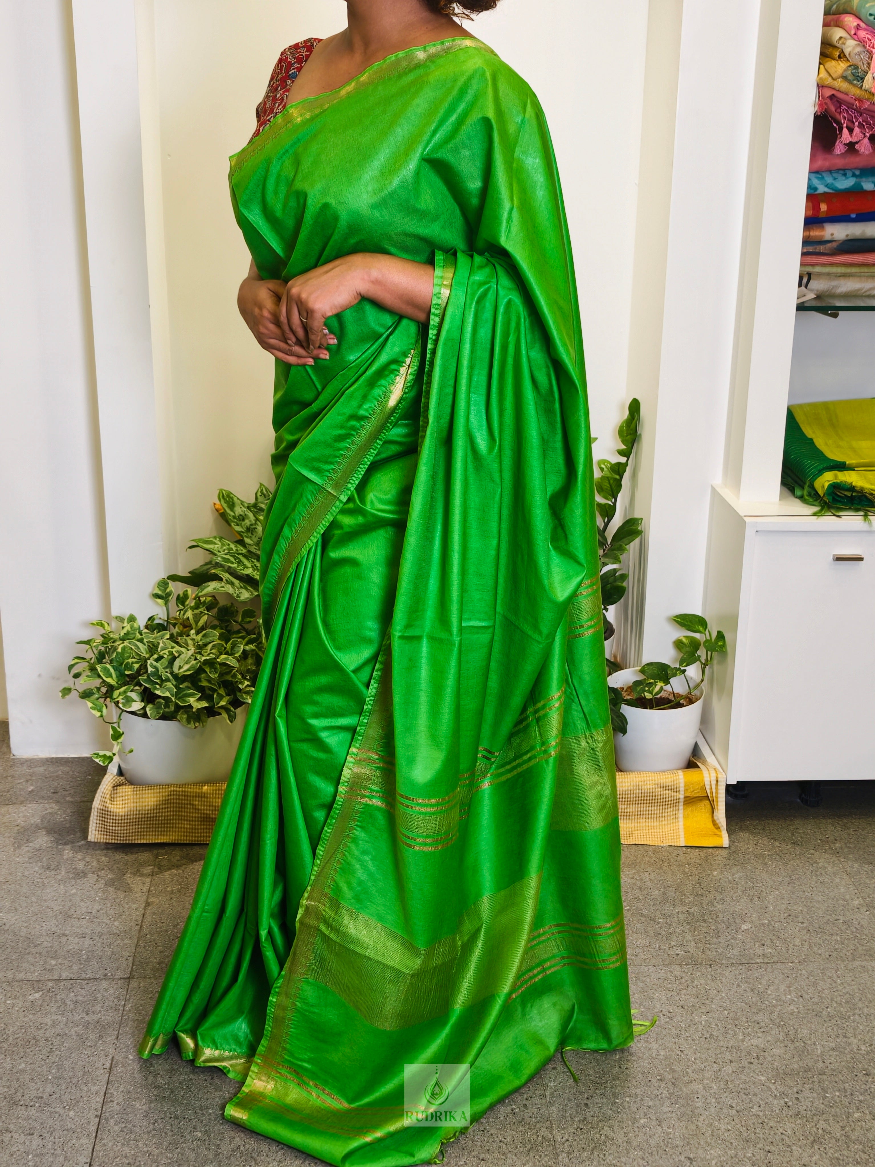 Muga Silk Plain Saree