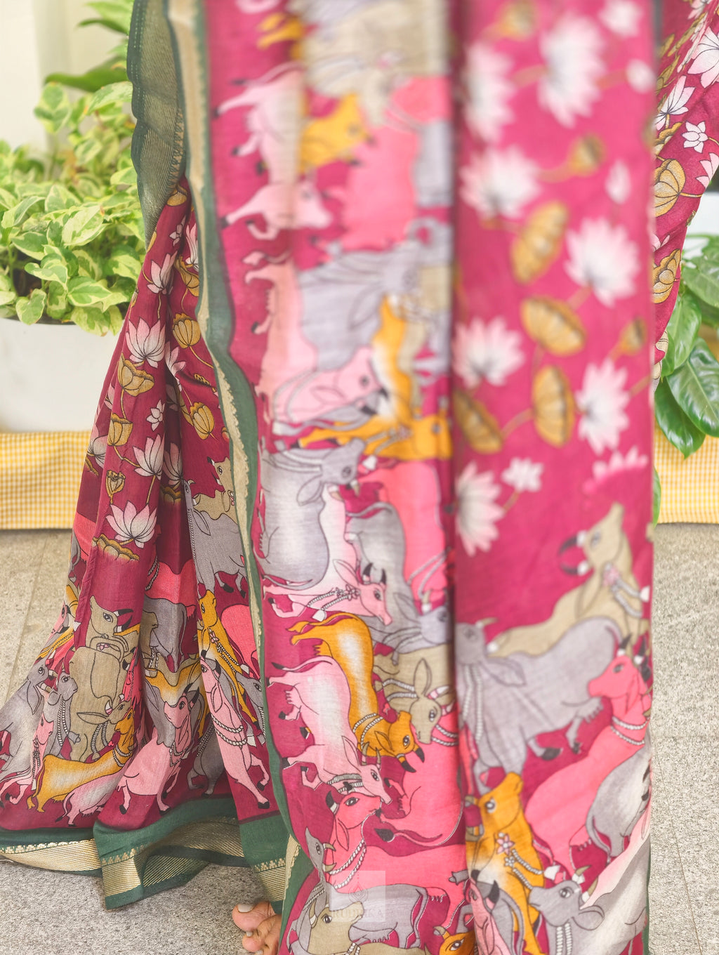 Poly Cotton Kalamkari Saree