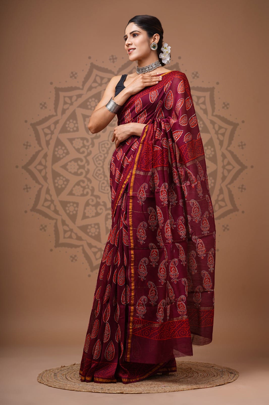Chanderi Silk Handloom Saree - Bold prints