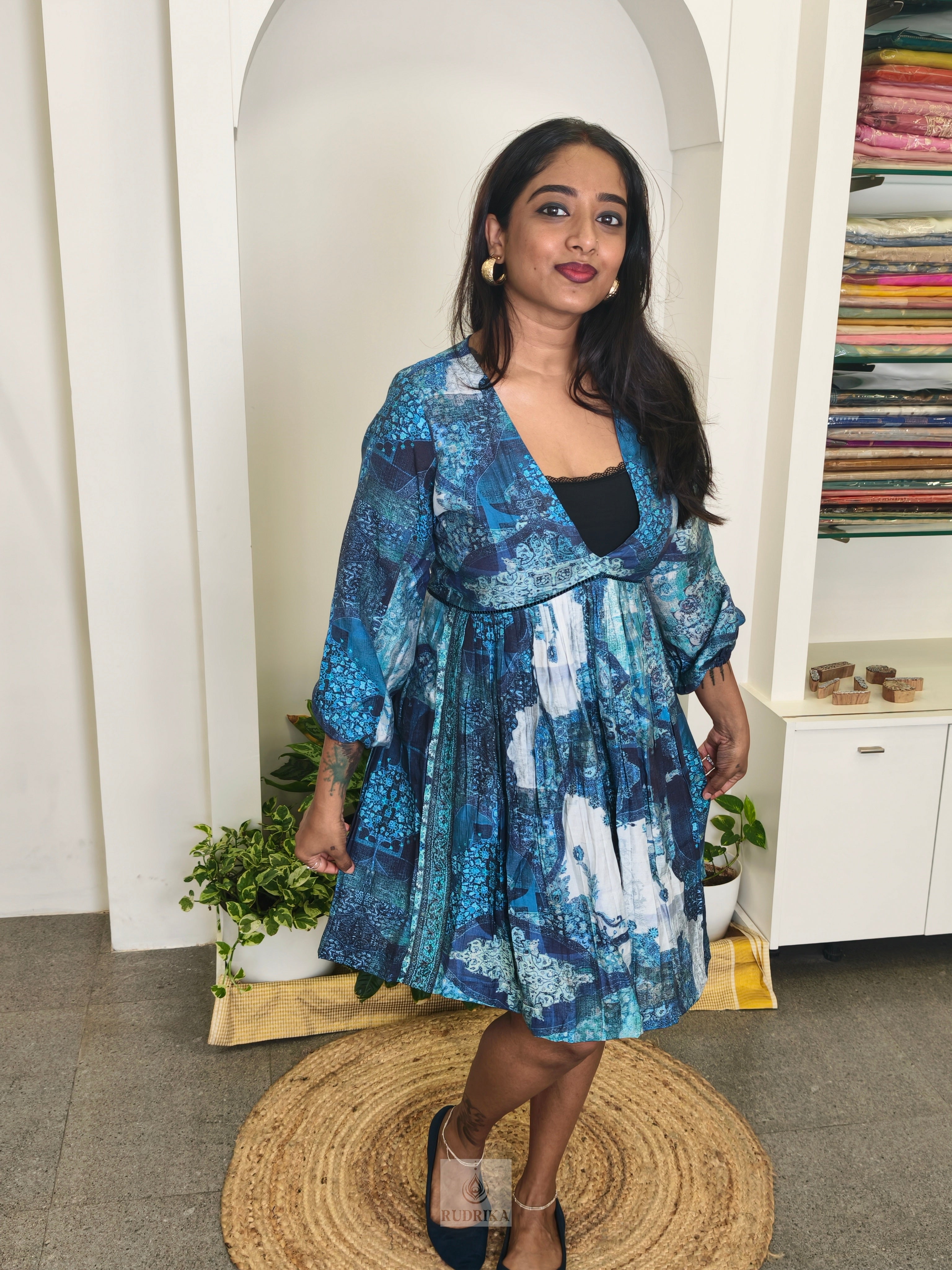 Knee length dress - blue