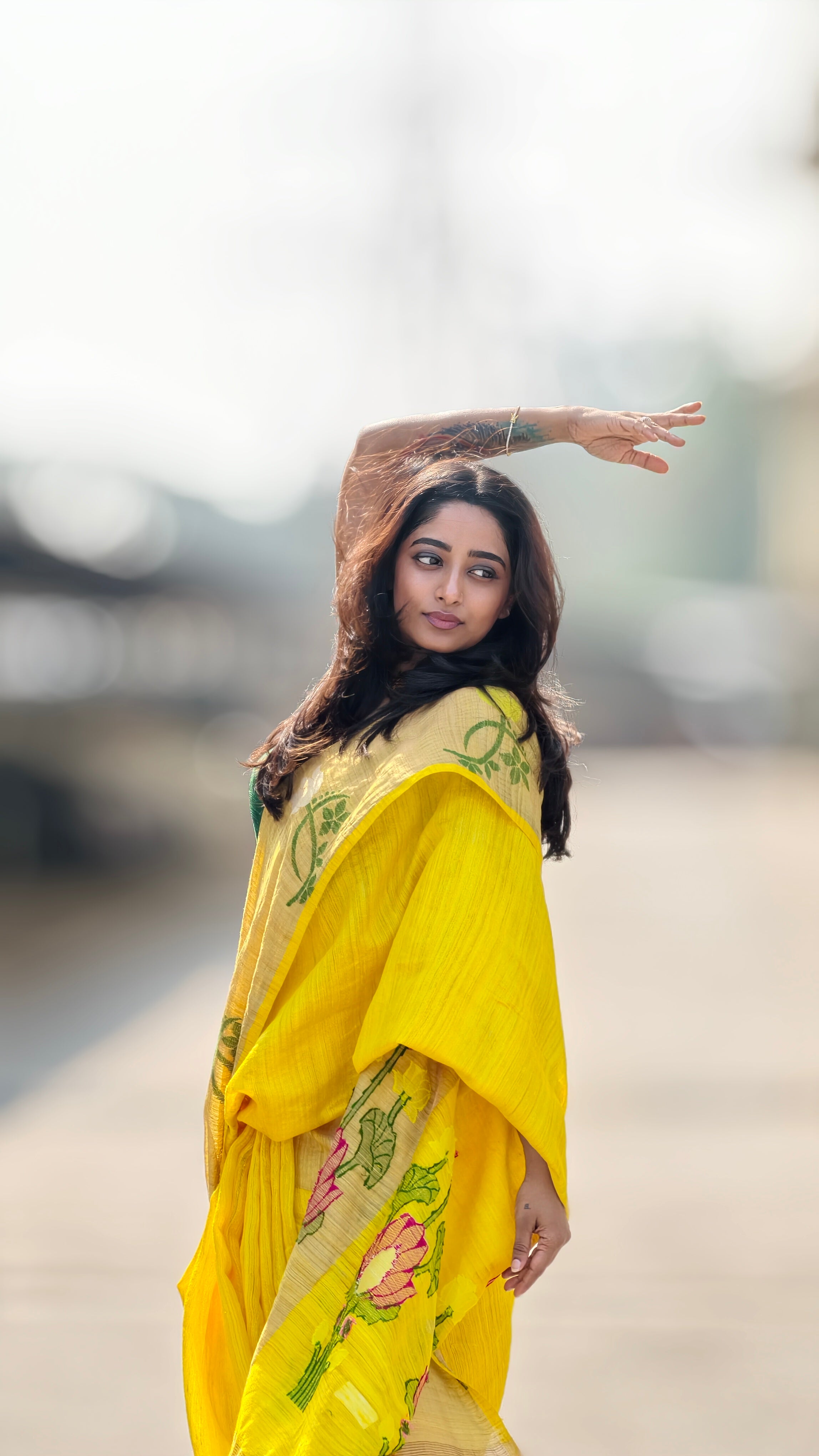 Matka silk saree - yellow