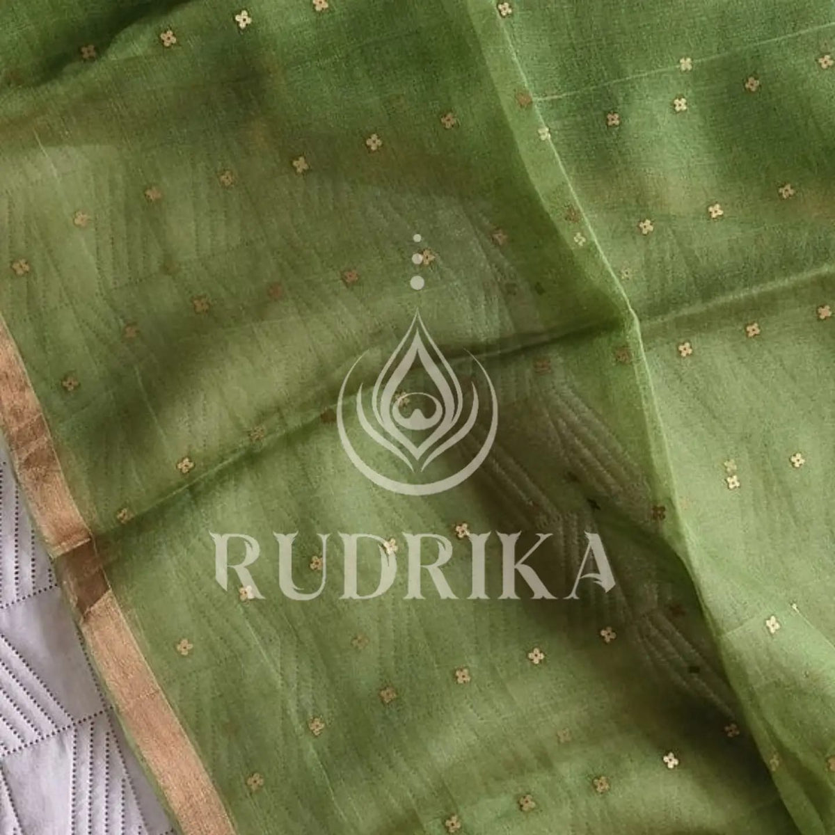 Bengal silk with needlework sequence - silk mark certified