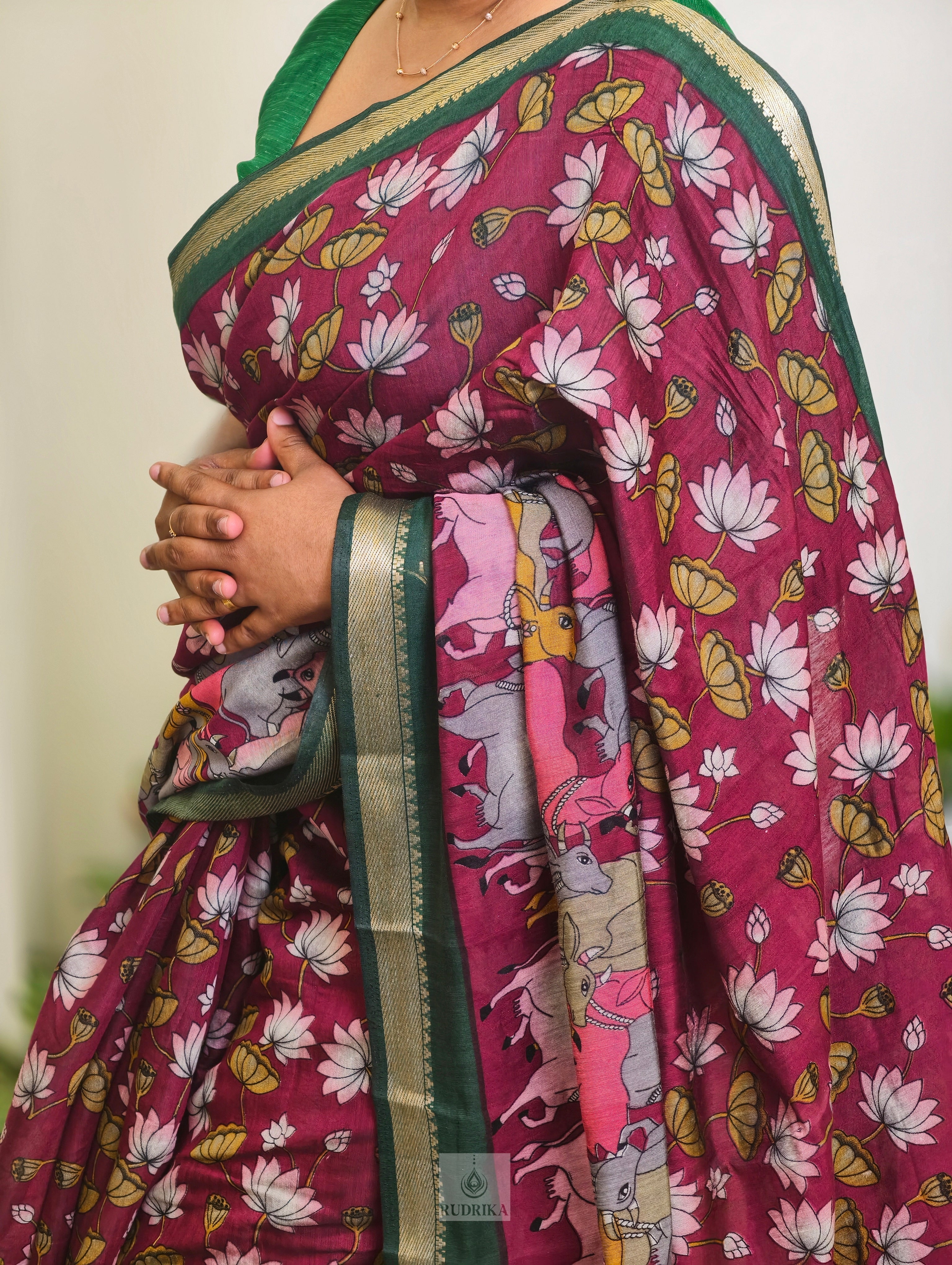Poly Cotton Kalamkari Saree