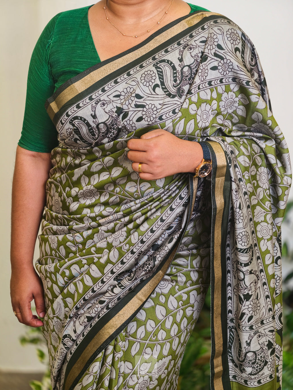 Poly Cotton Kalamkari Saree