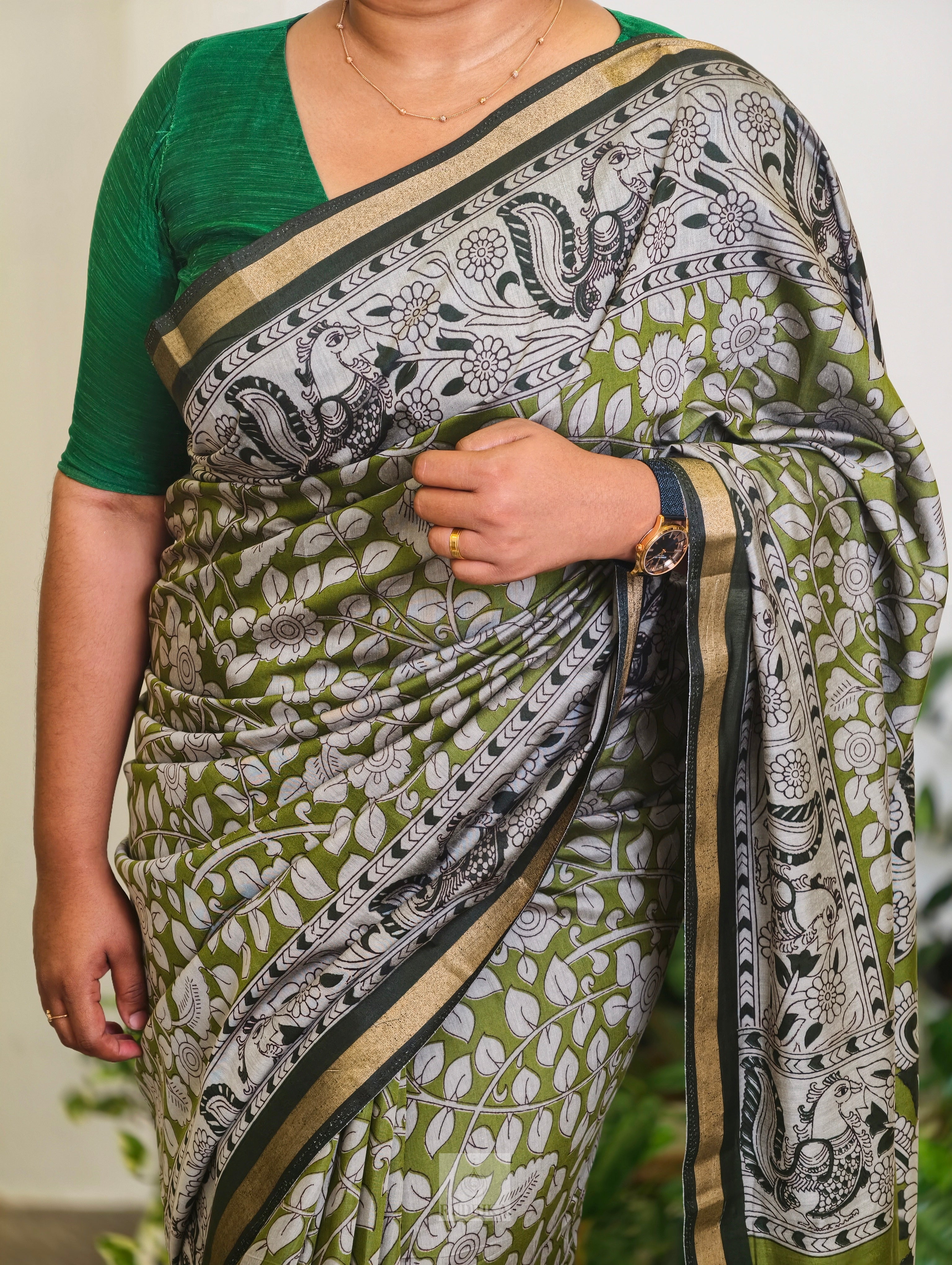 Poly Cotton Kalamkari Saree