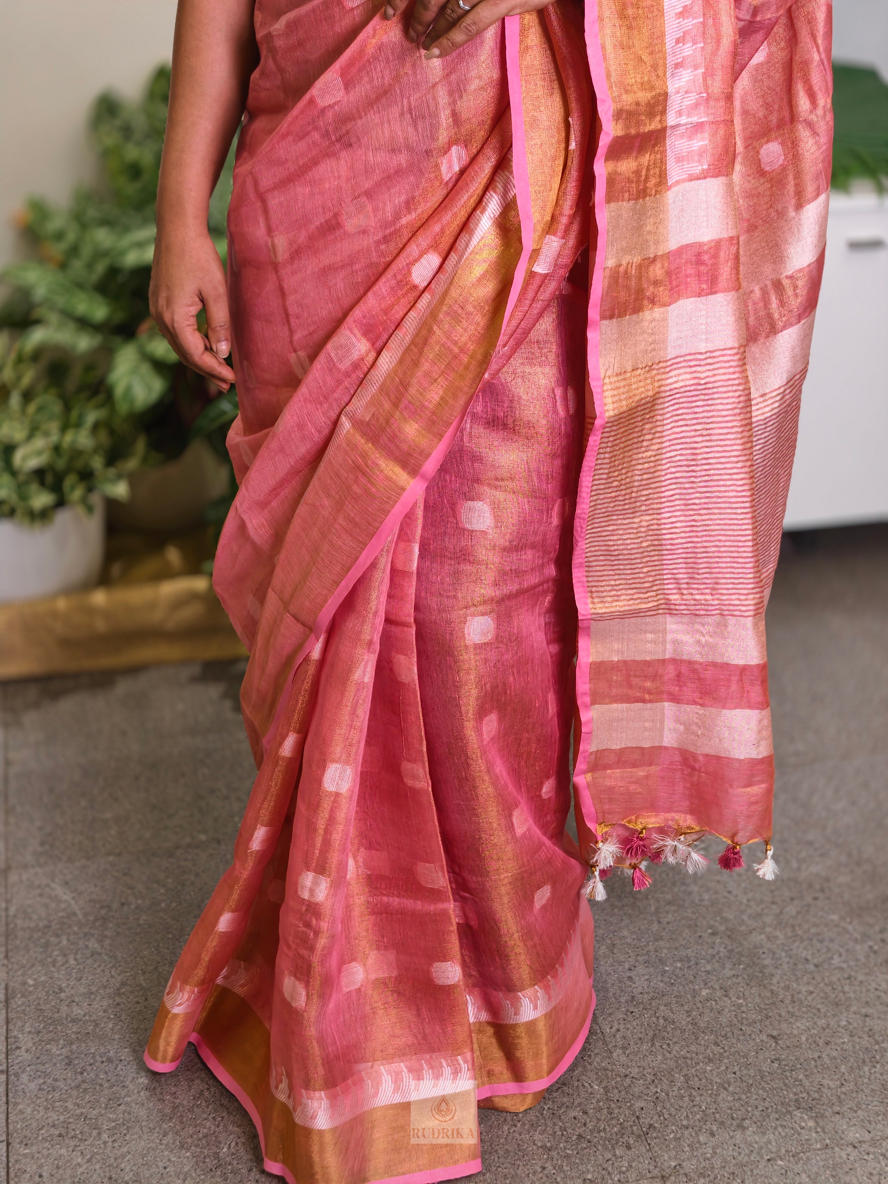 Tissue Linen Saree