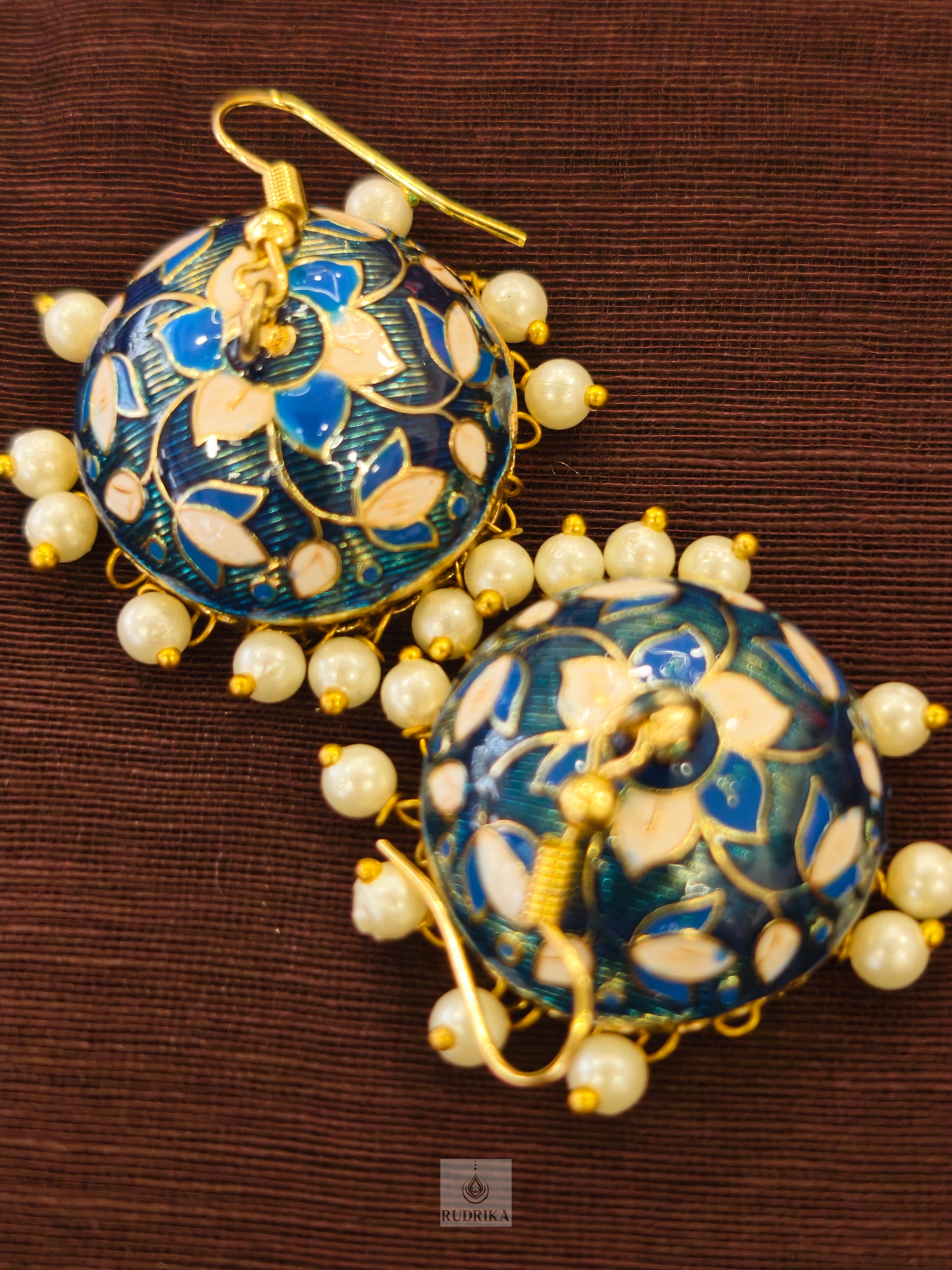 Meenakari jhumkas - multicolour