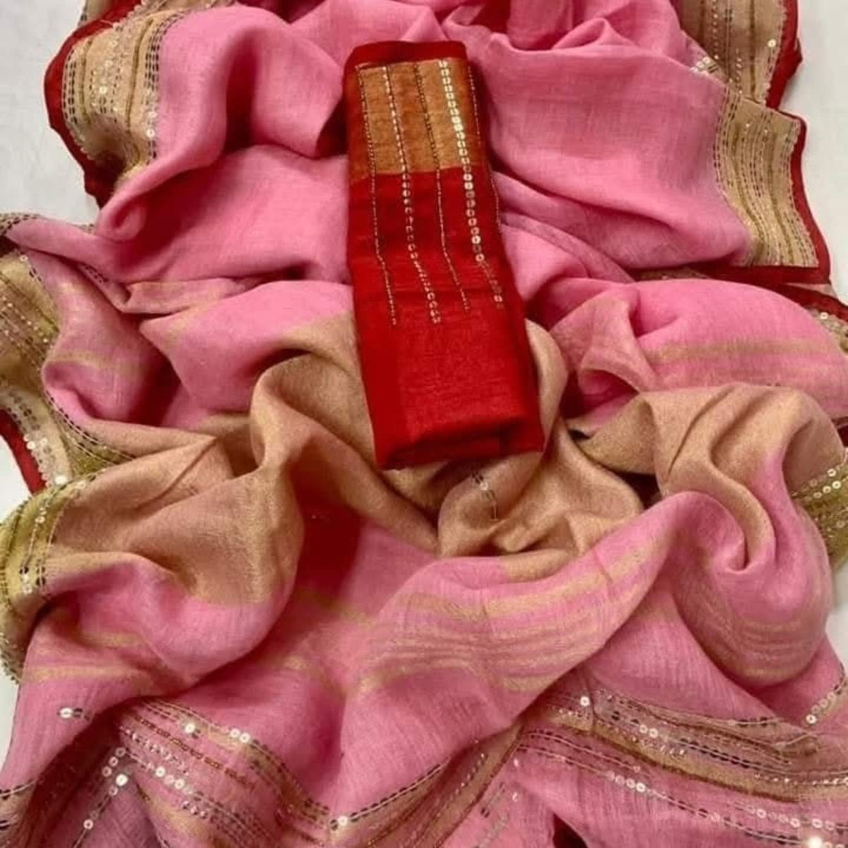 Linen with silver sequence