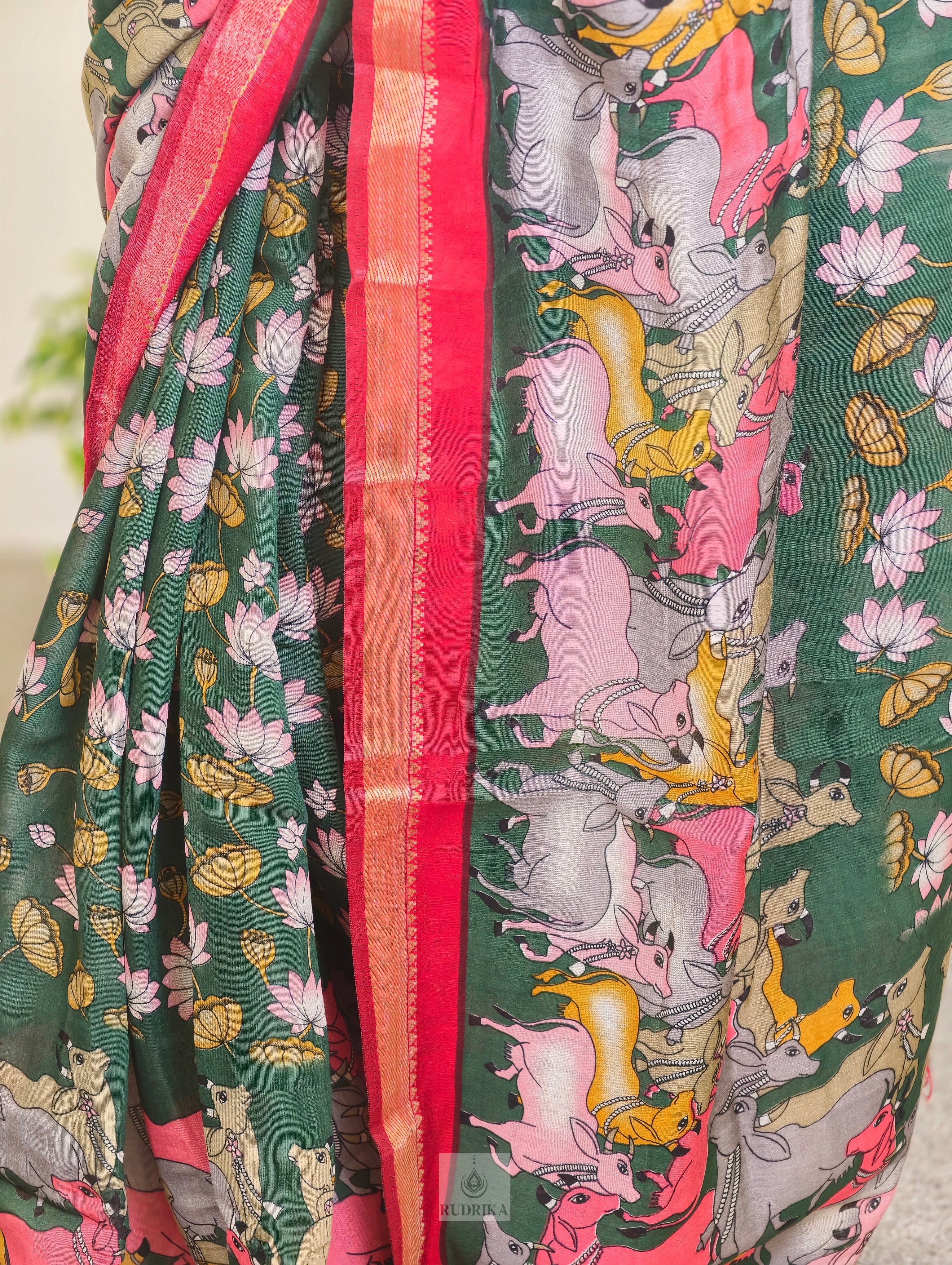 Poly Cotton Kalamkari Saree