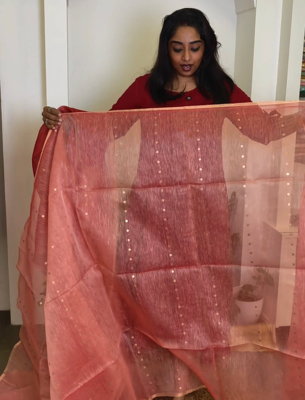 Jamdani Muslin-Tissue Silk Saree