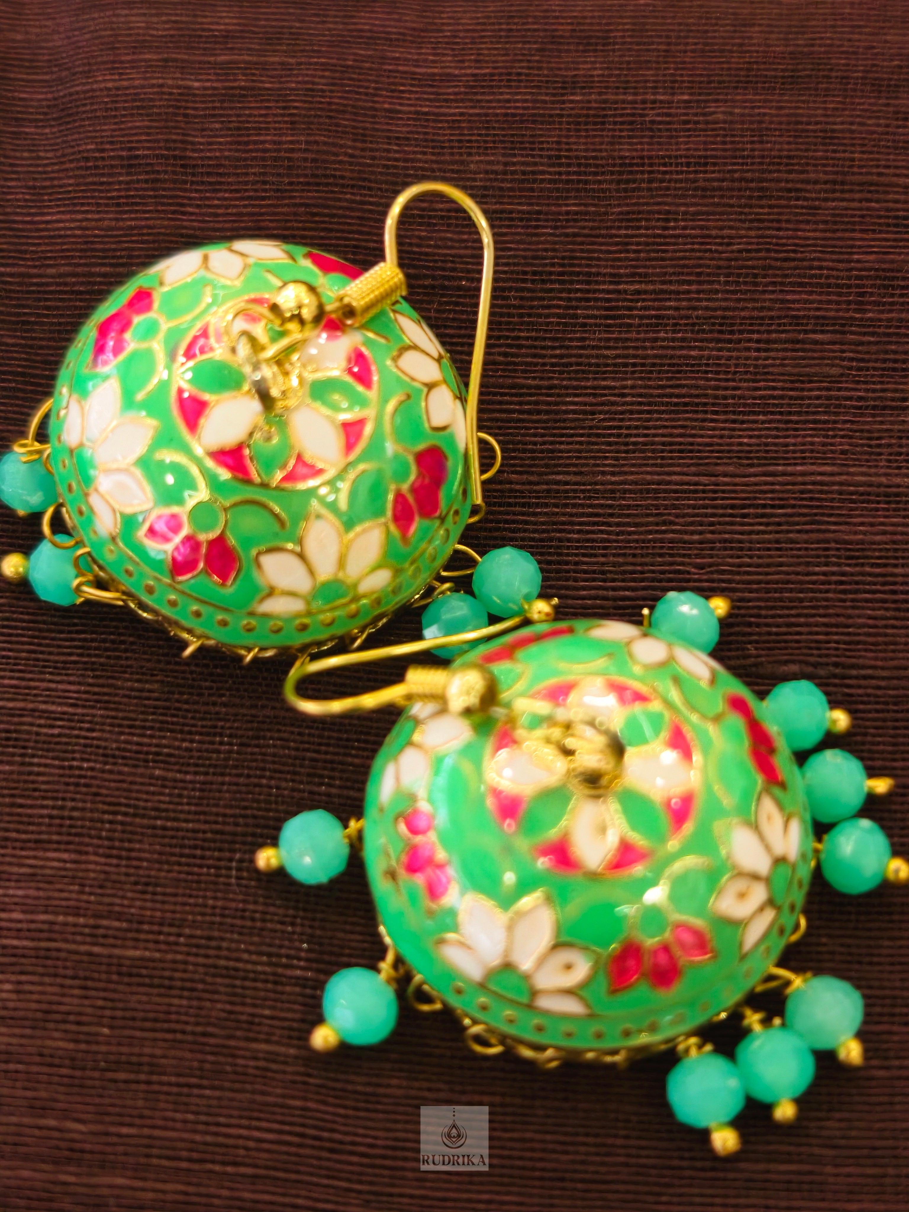Meenakari jhumkas - multicolour