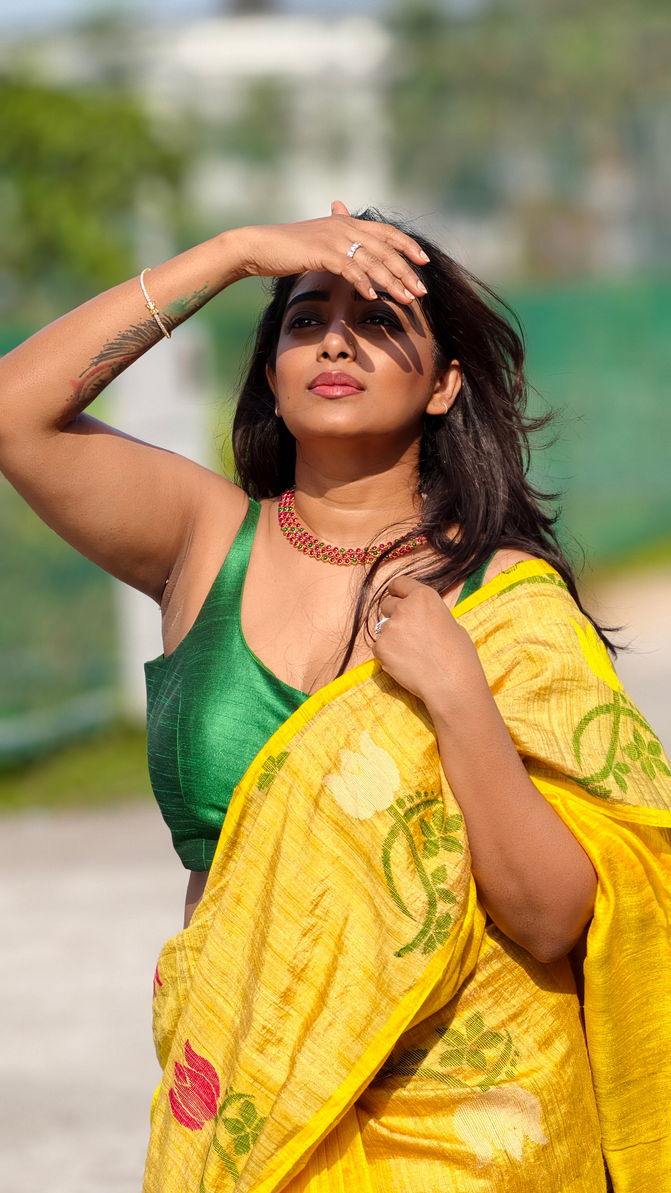 Matka silk saree - yellow