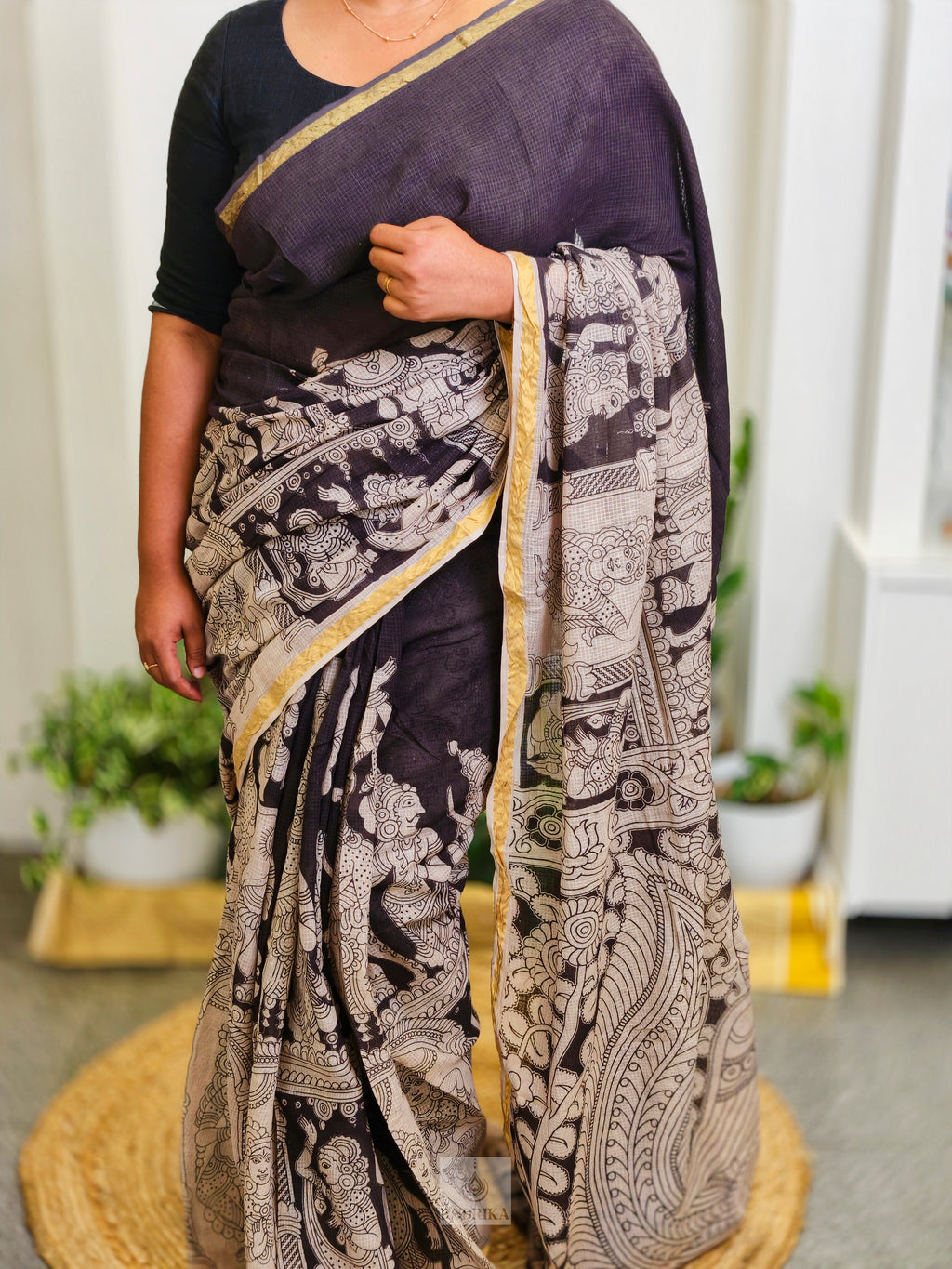 Kalamkari Kota Doria Saree