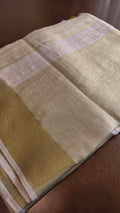 Linen - cream with gold zari