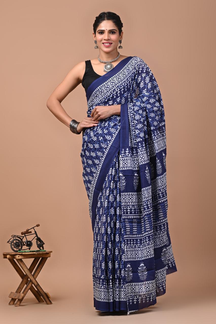 Mul Cotton Sarees - Blue Shades