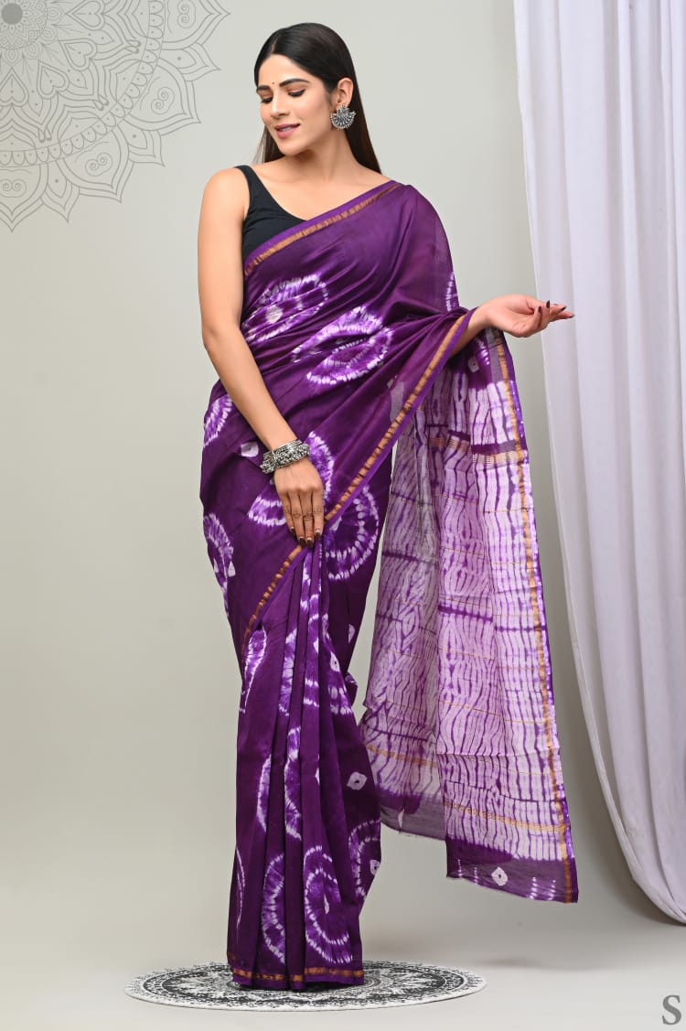Chanderi Silk Handloom Saree - Bold prints