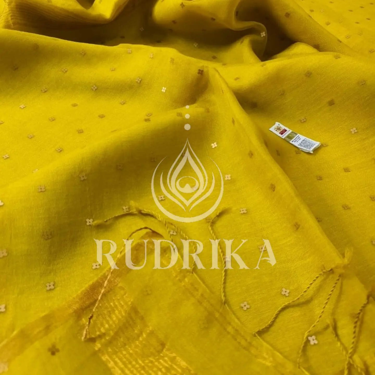 Bengal silk with needlework sequence - silk mark certified