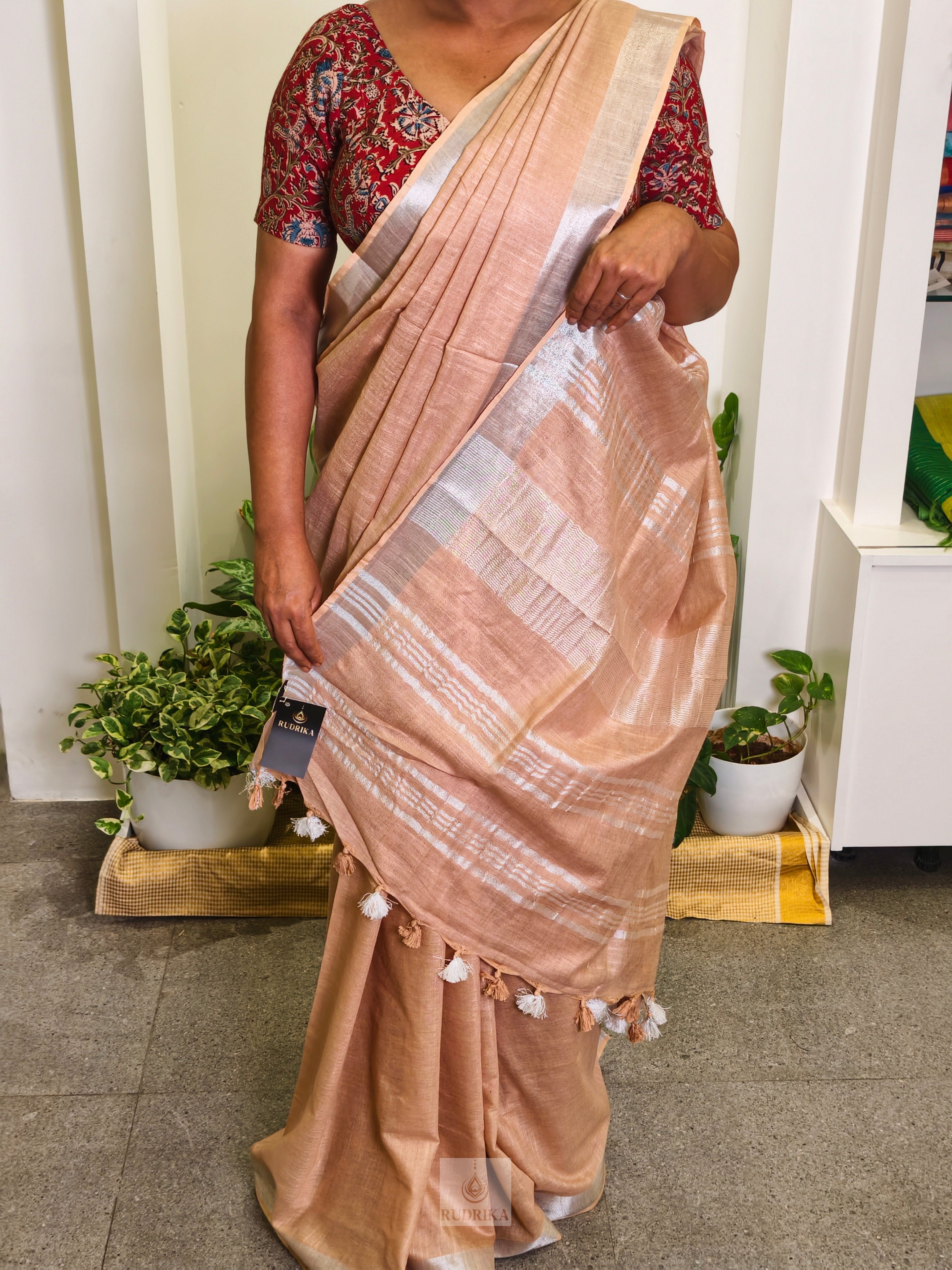Linen Plain Saree