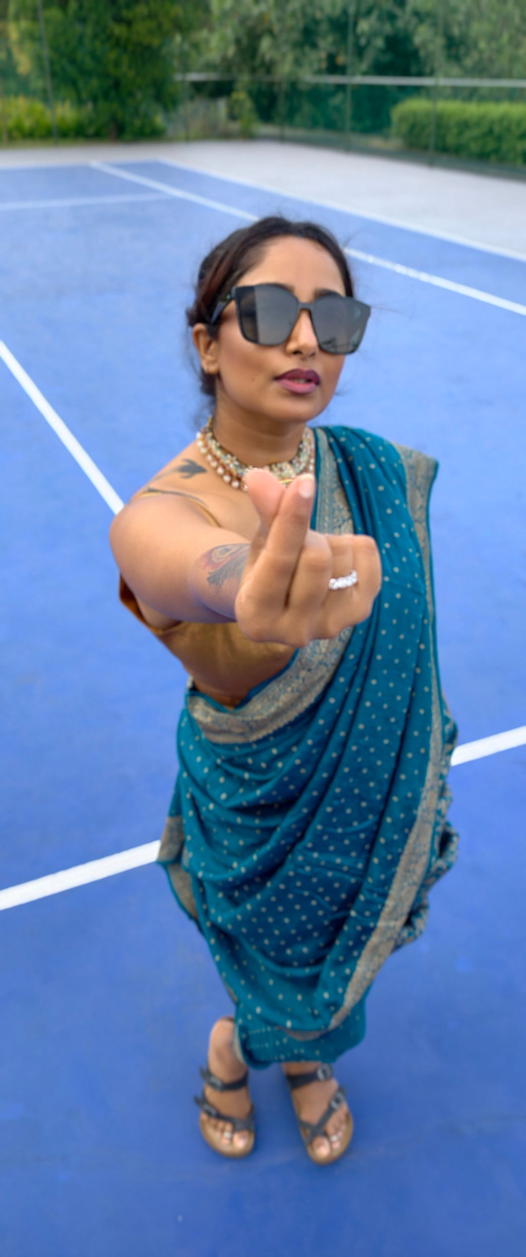 Georgette handloom banarasi - blue