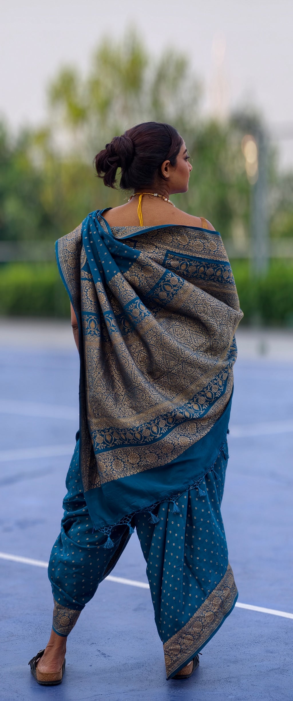 Georgette handloom banarasi - blue