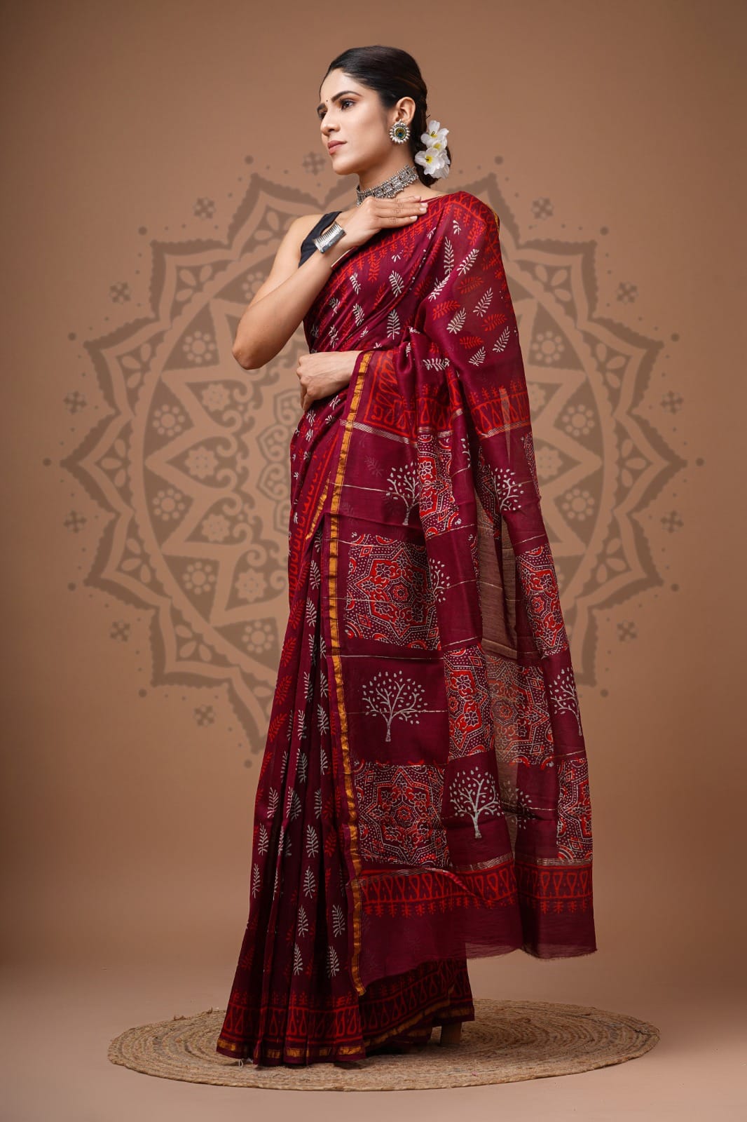 Chanderi Silk Handloom Saree - Bold prints
