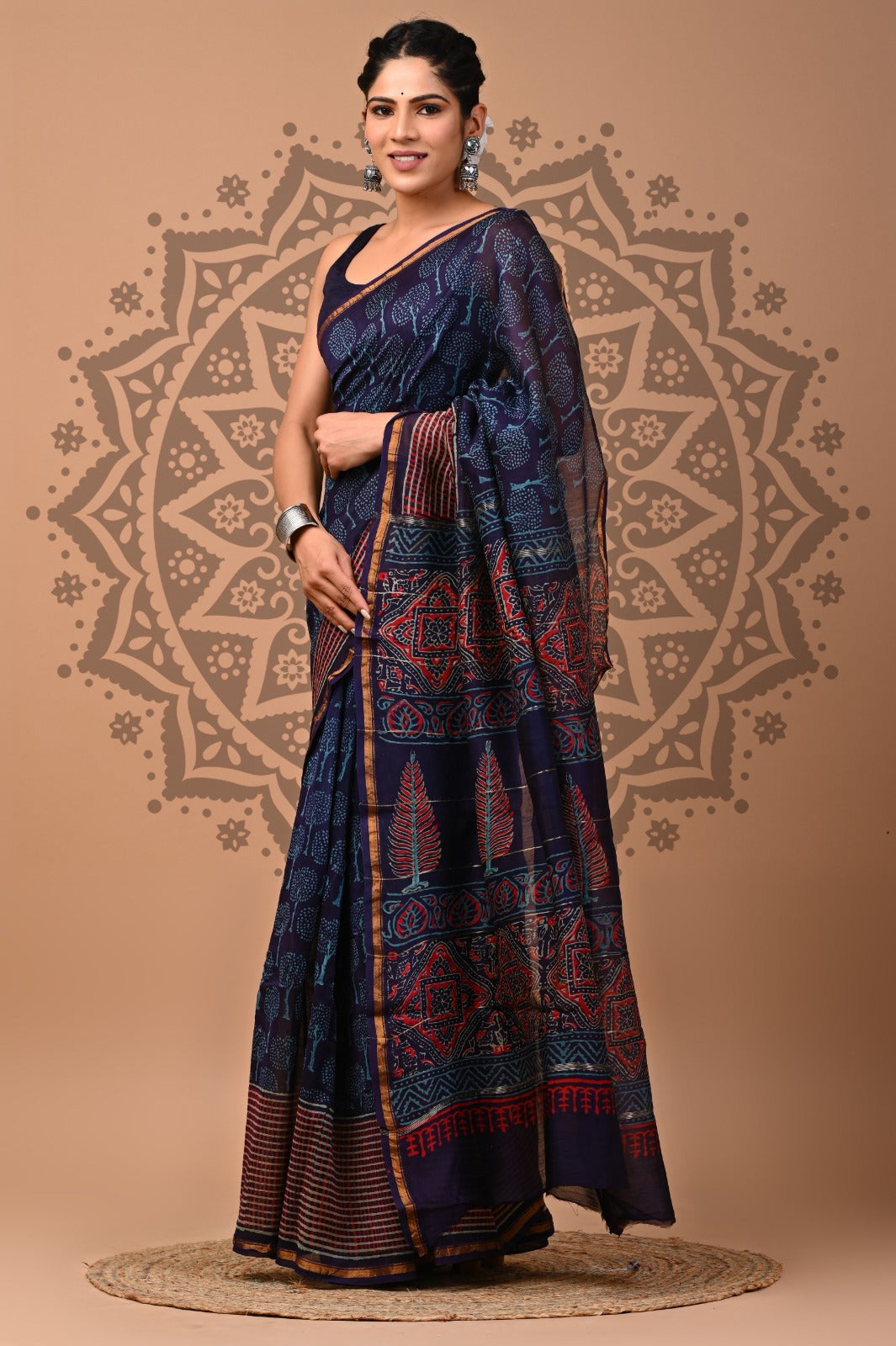 Chanderi Silk Handloom Saree - Bold prints