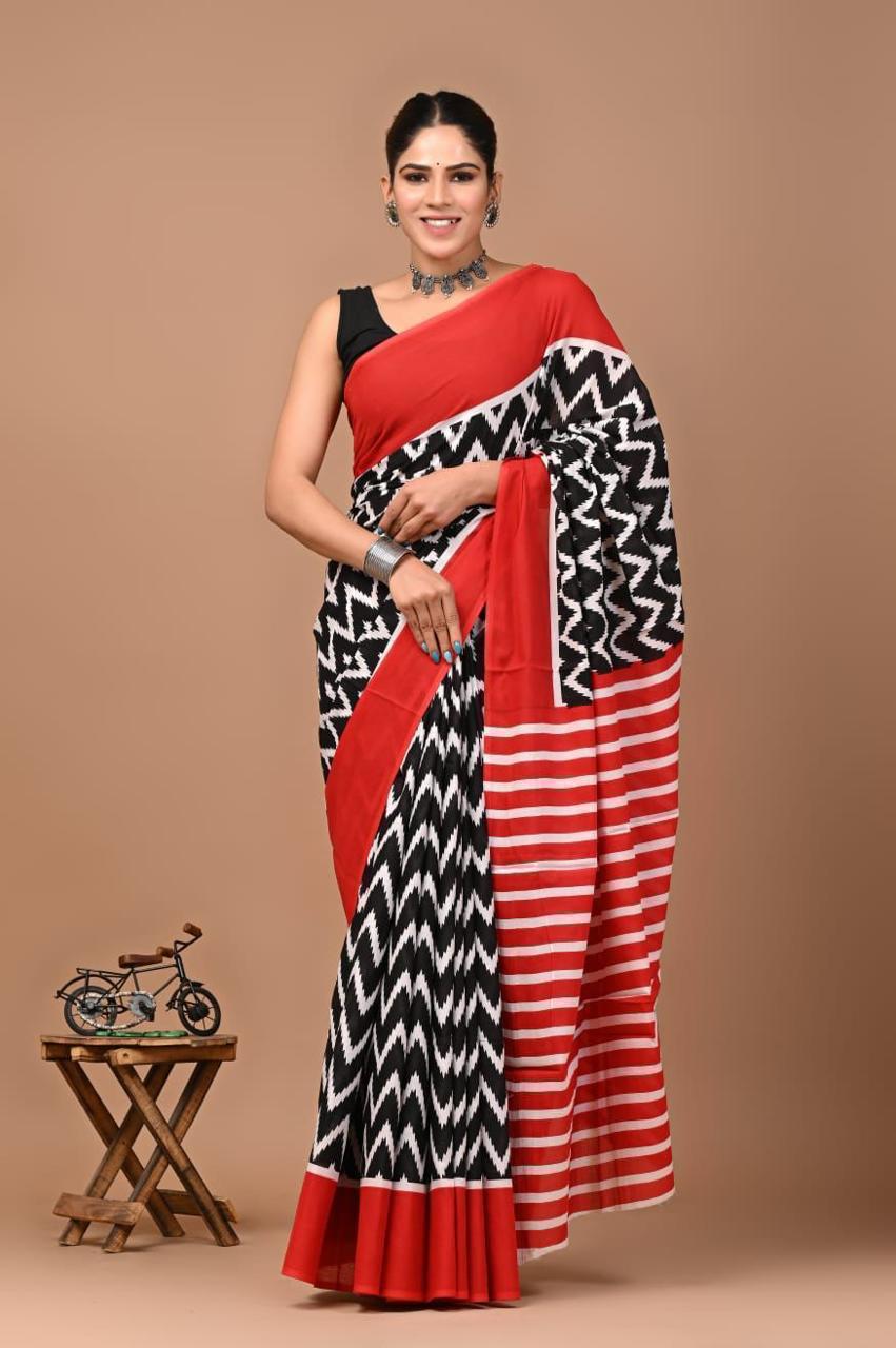 Mul Cotton Sarees- Black shades