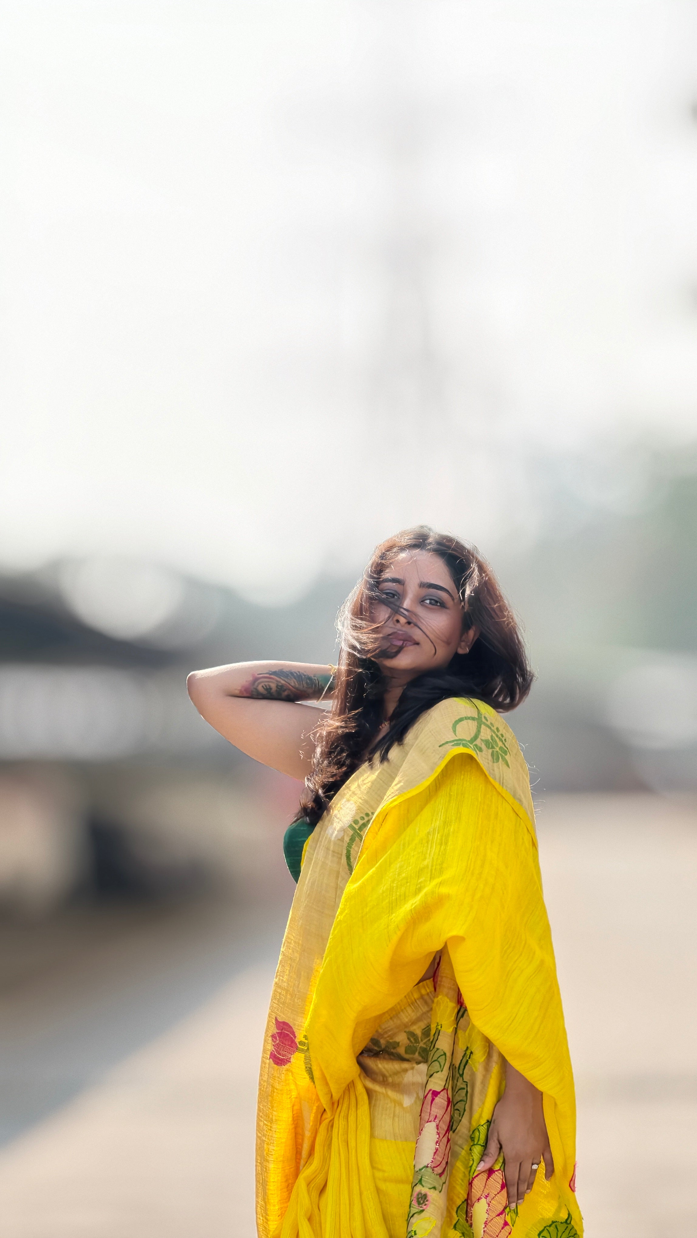 Matka silk saree - yellow