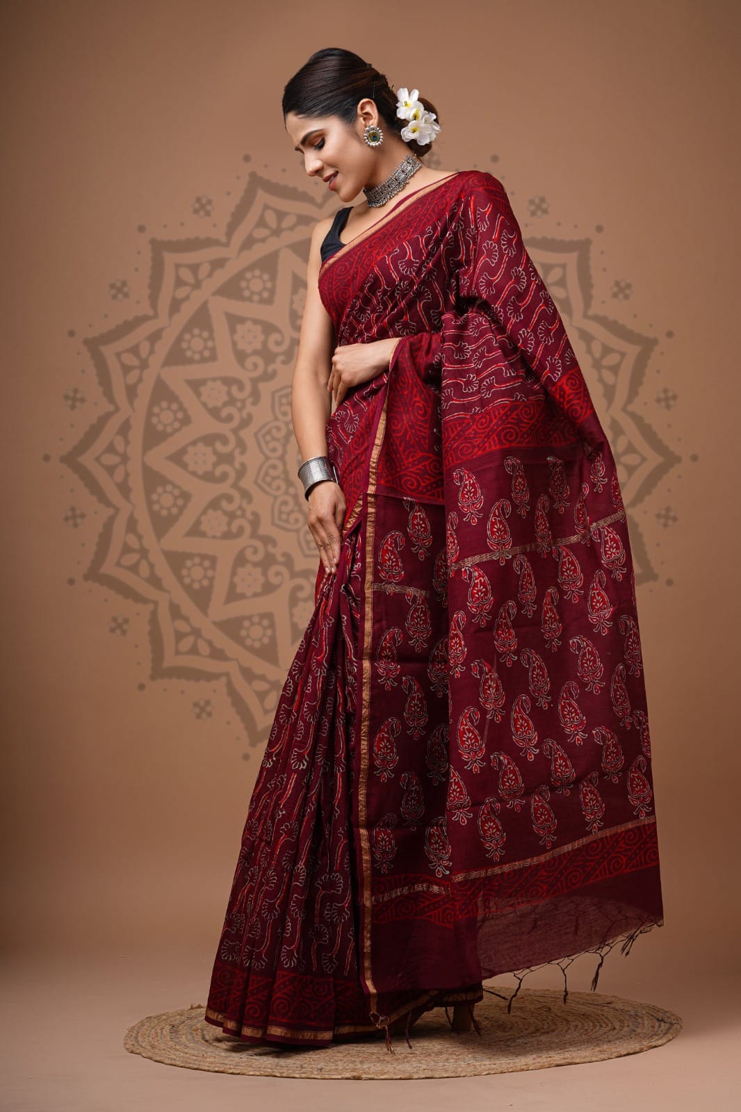 Chanderi Silk Handloom Saree - Bold prints