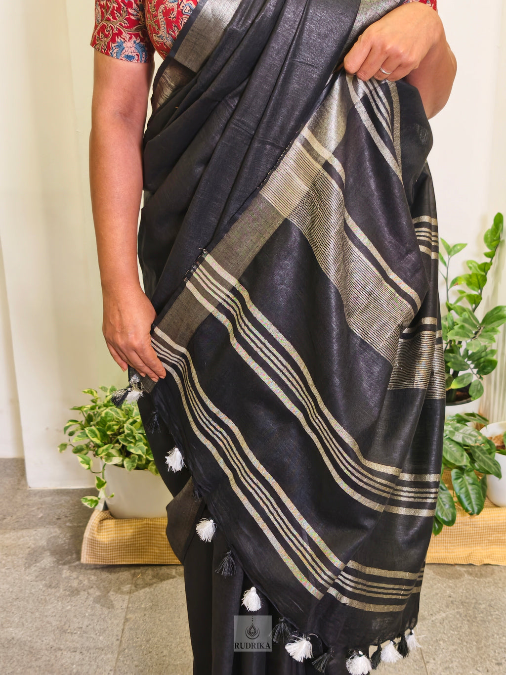 Linen Plain Saree