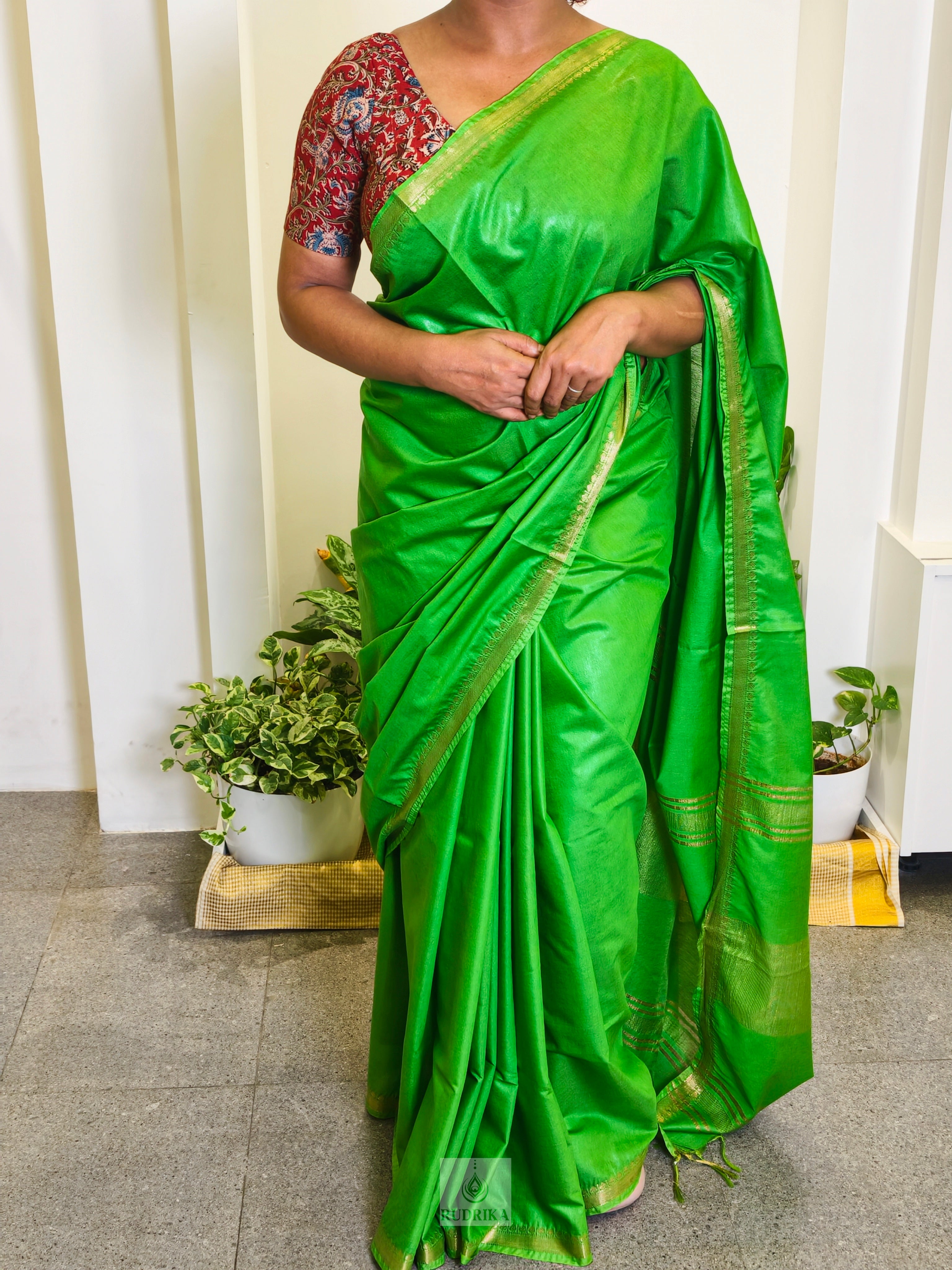 Muga Silk Plain Saree