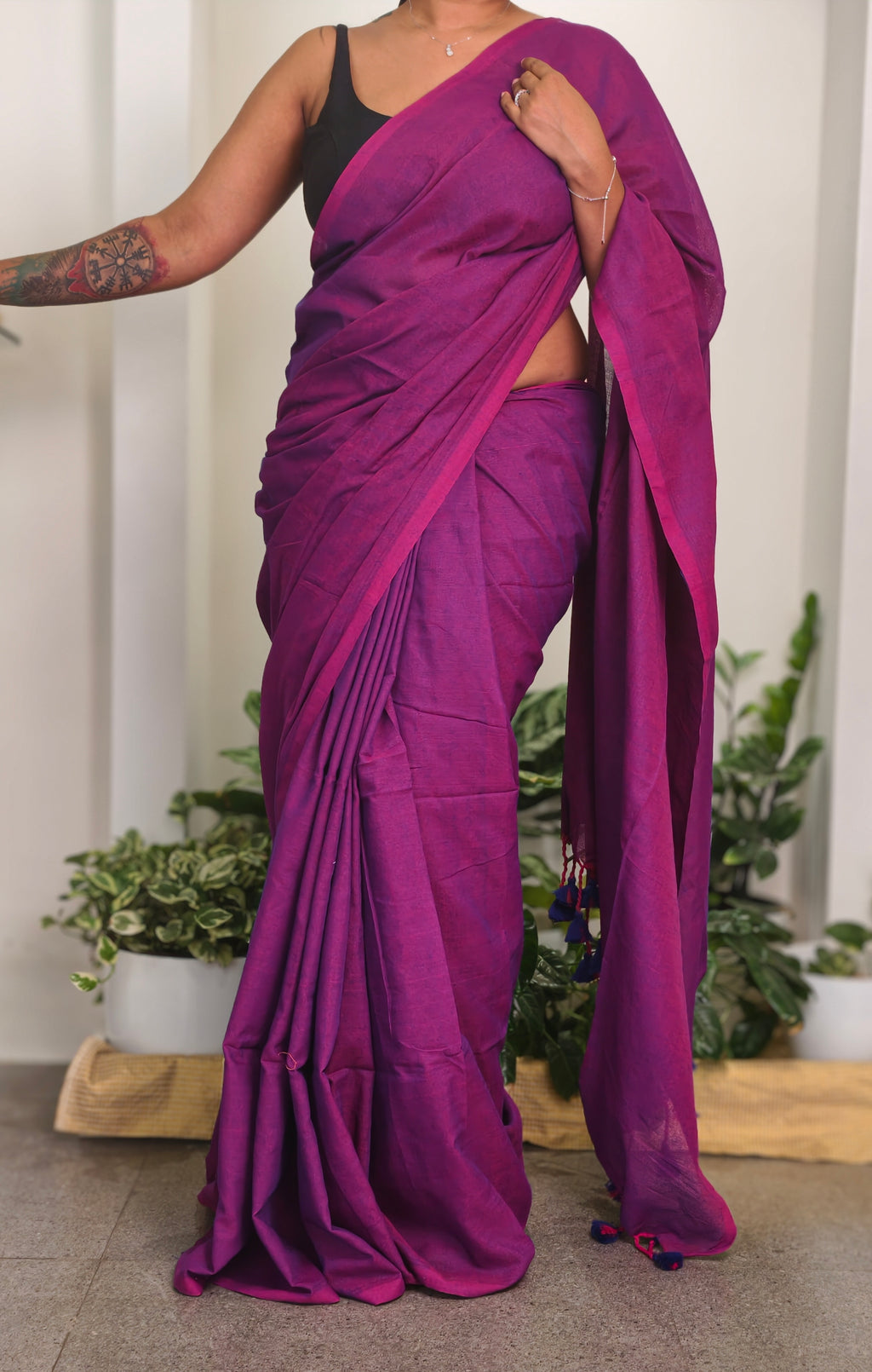 Khadi Cotton Plain Saree