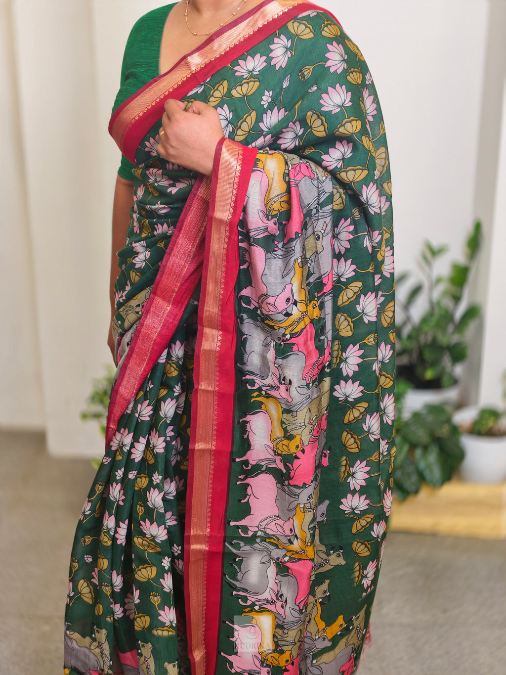 Poly Cotton Kalamkari Saree