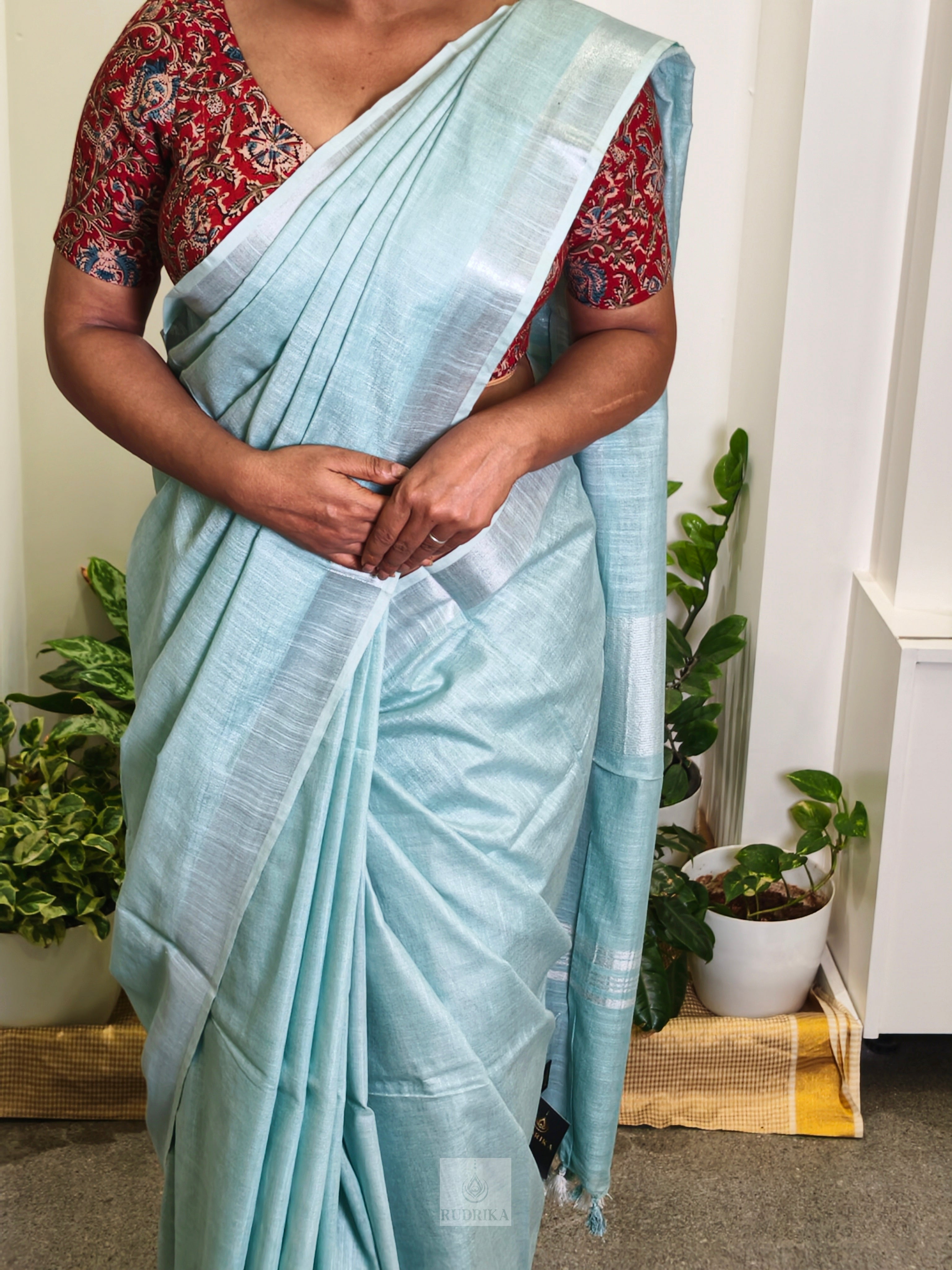 Linen Plain Saree