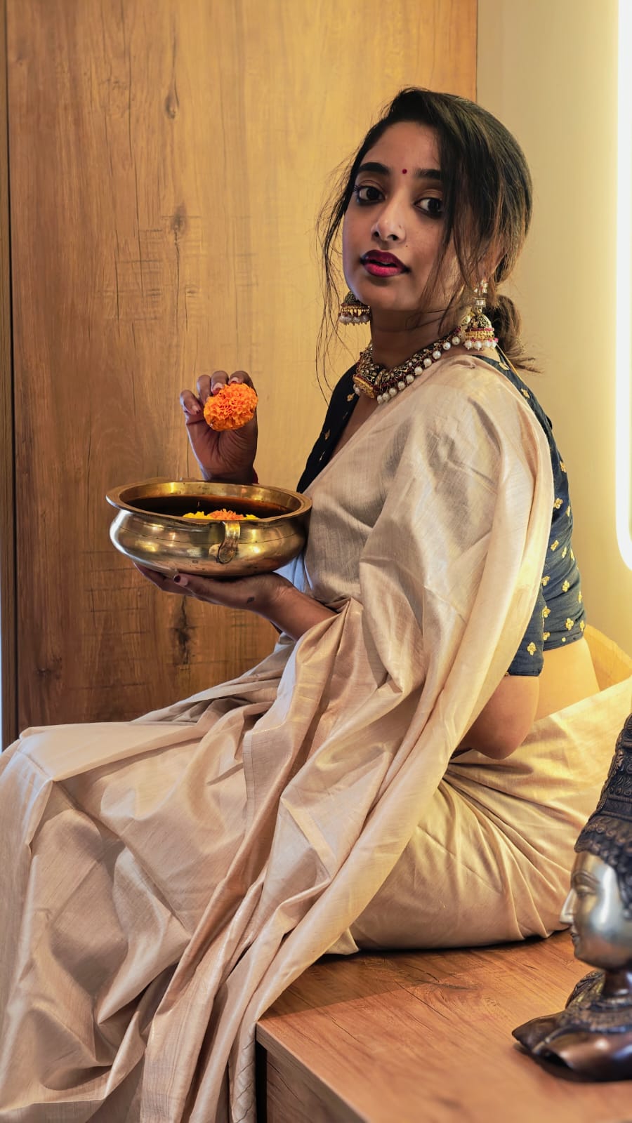 Mooga silk saree