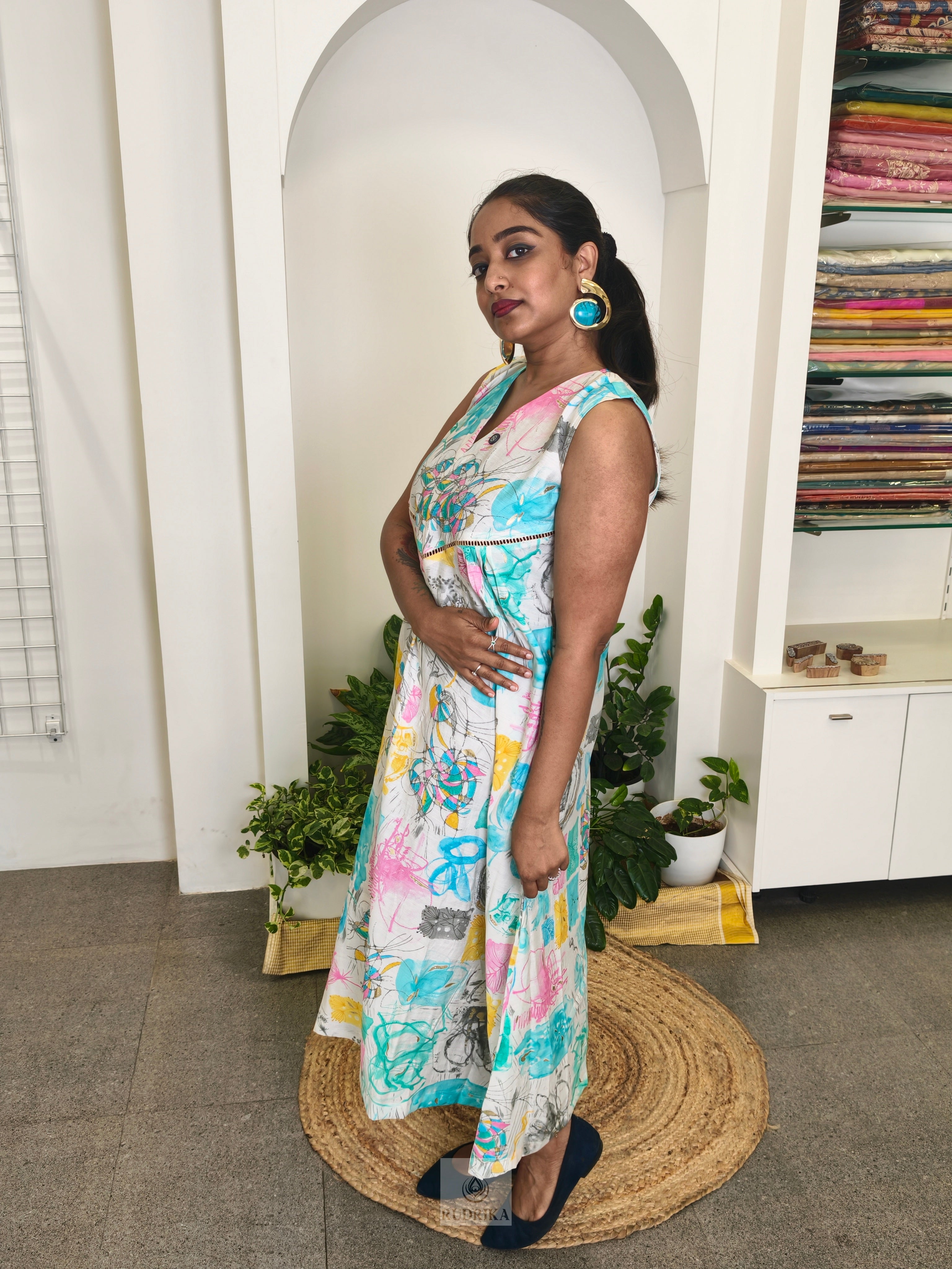 Maxi dress - white and pastels