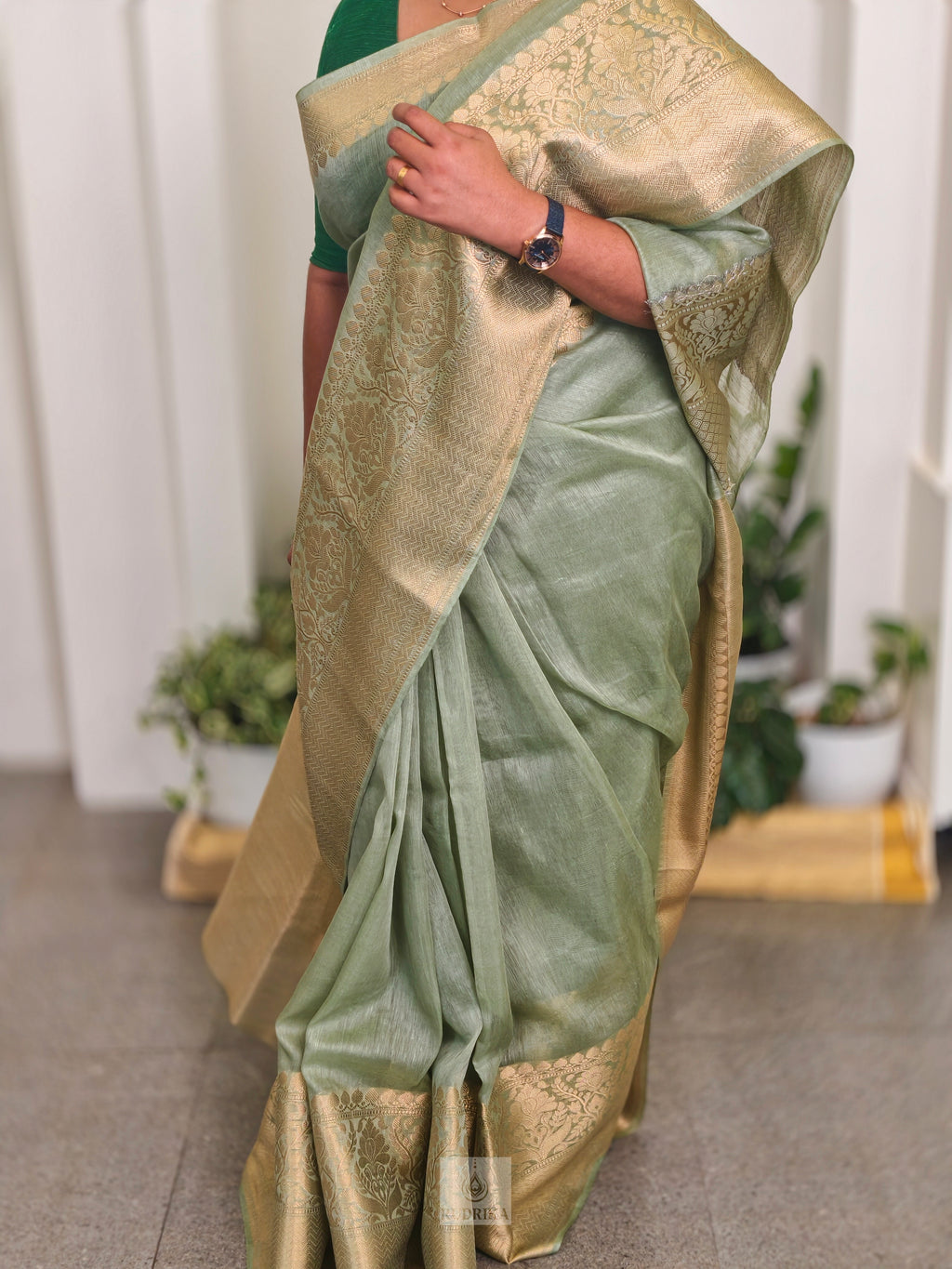 Linen Silk with Banarasi Zari Saree