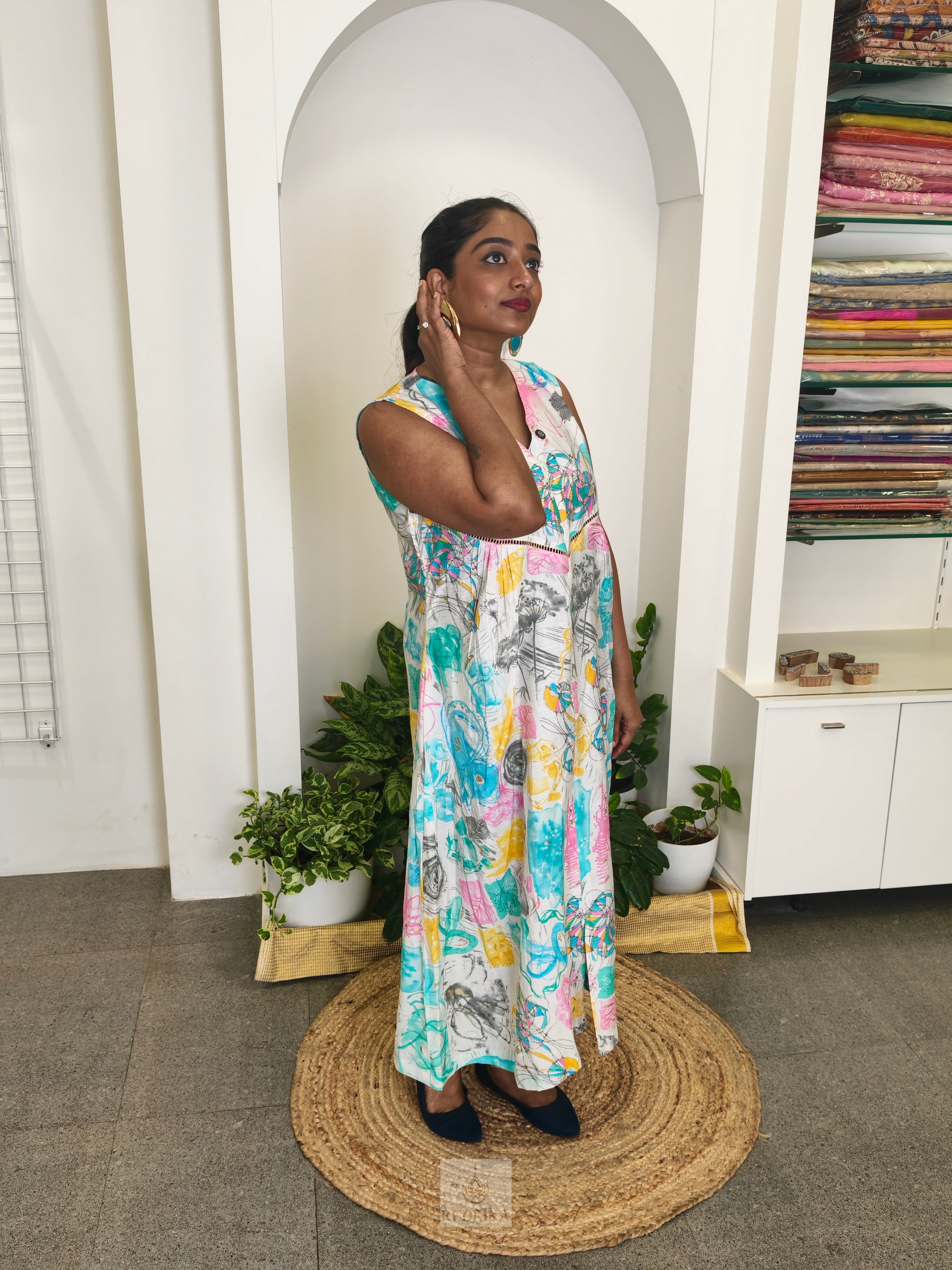 Maxi dress - white and pastels