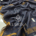 Bengal silk with needlework sequence - silk mark certified