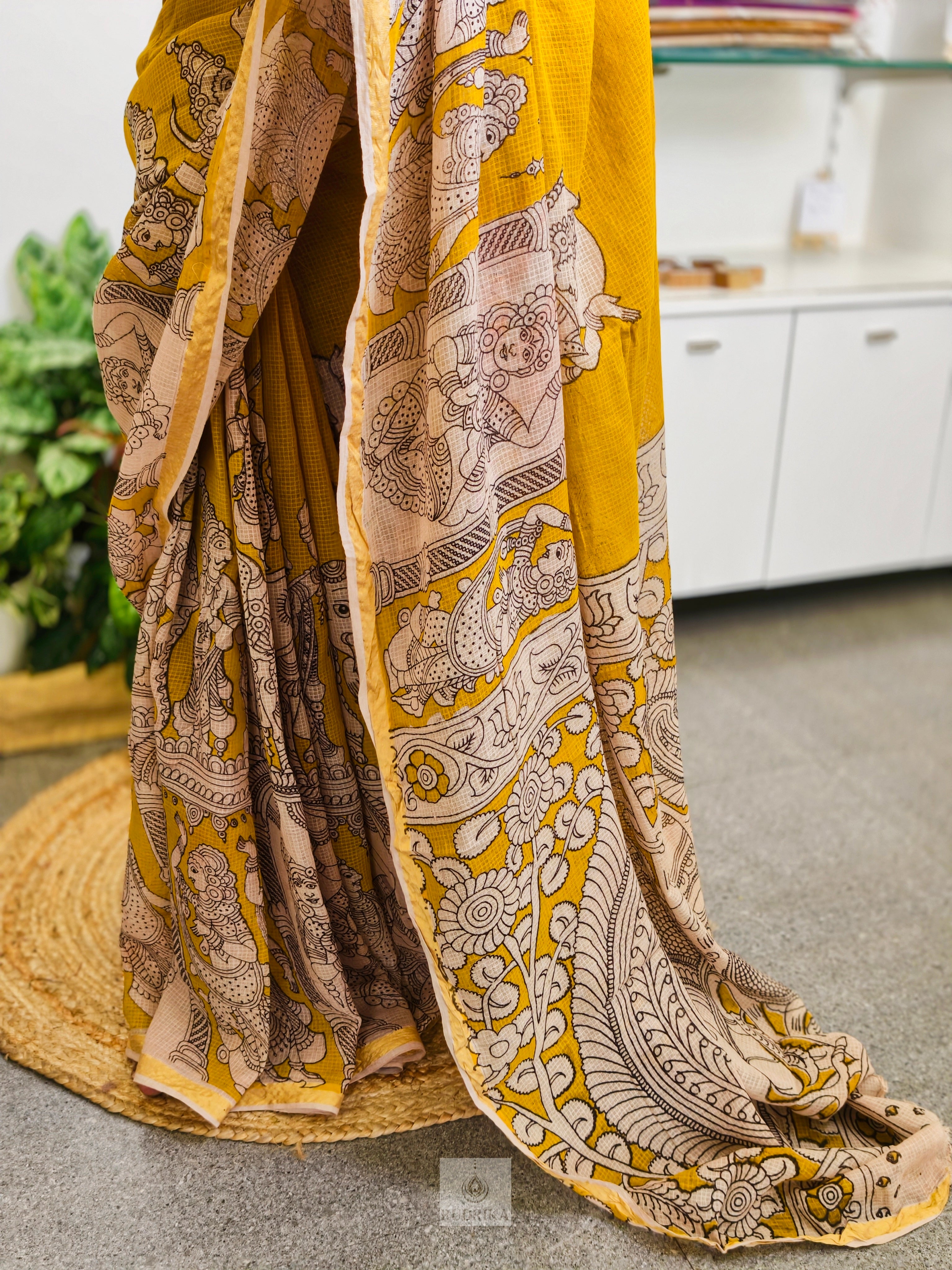 Kalamkari Kota Doria Saree