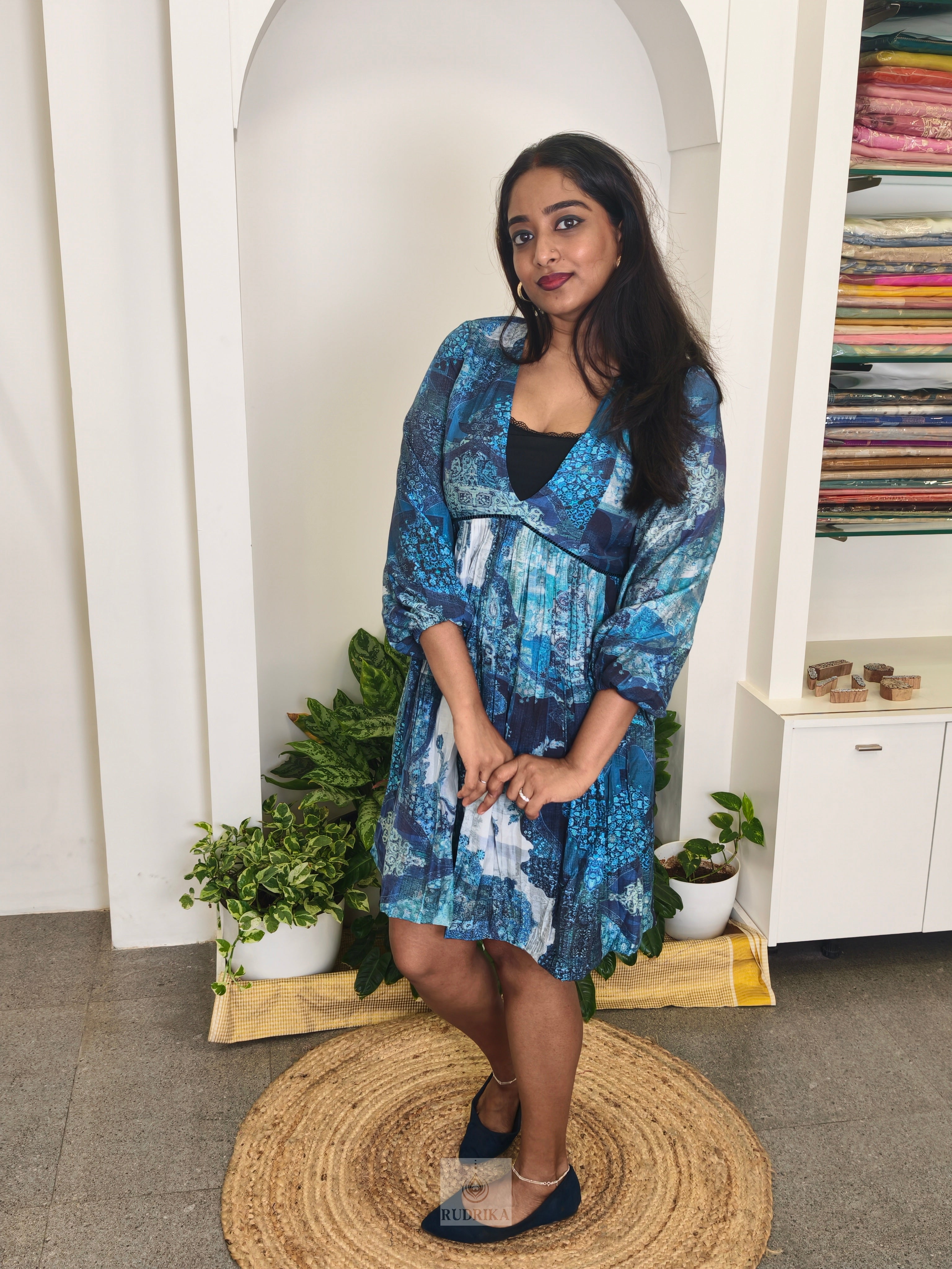 Knee length dress - blue